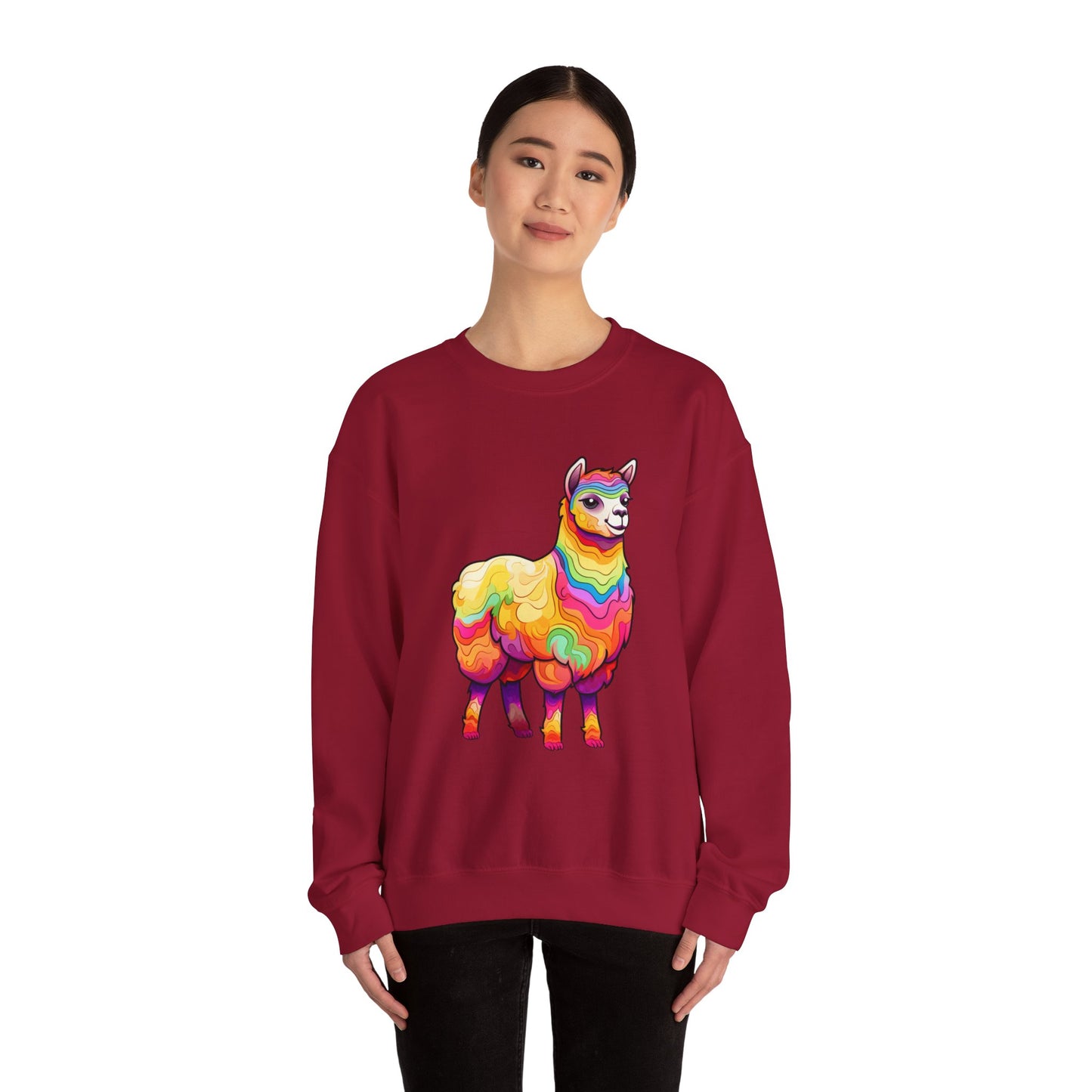 Colorful Llama Crewneck Sweatshirt