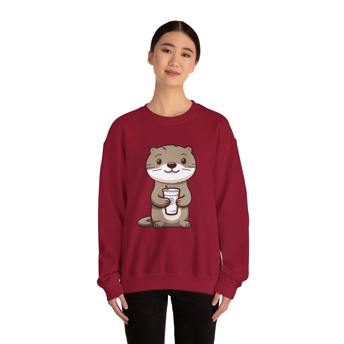 Otter and Coffee Crewneck Sweatshirt