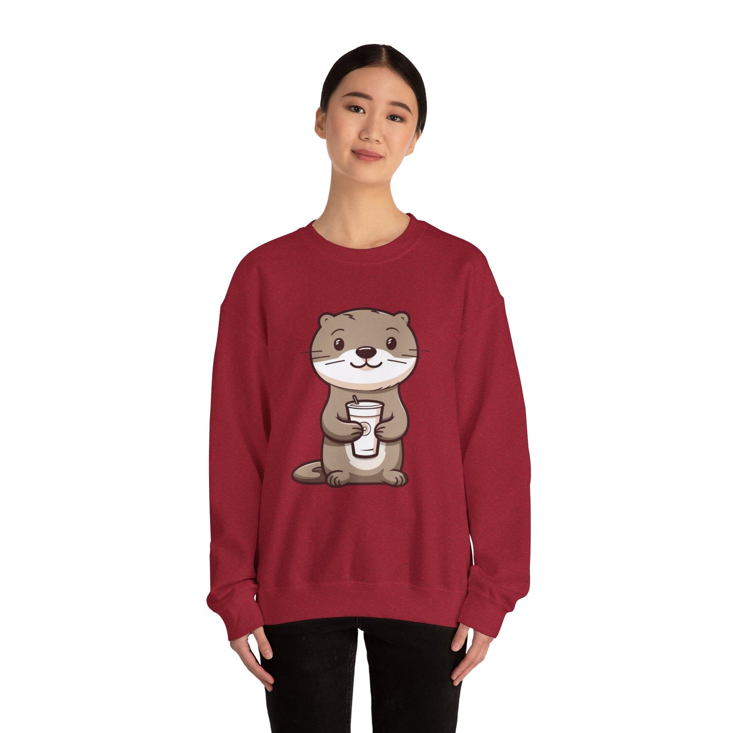 Otter and Coffee Crewneck Sweatshirt