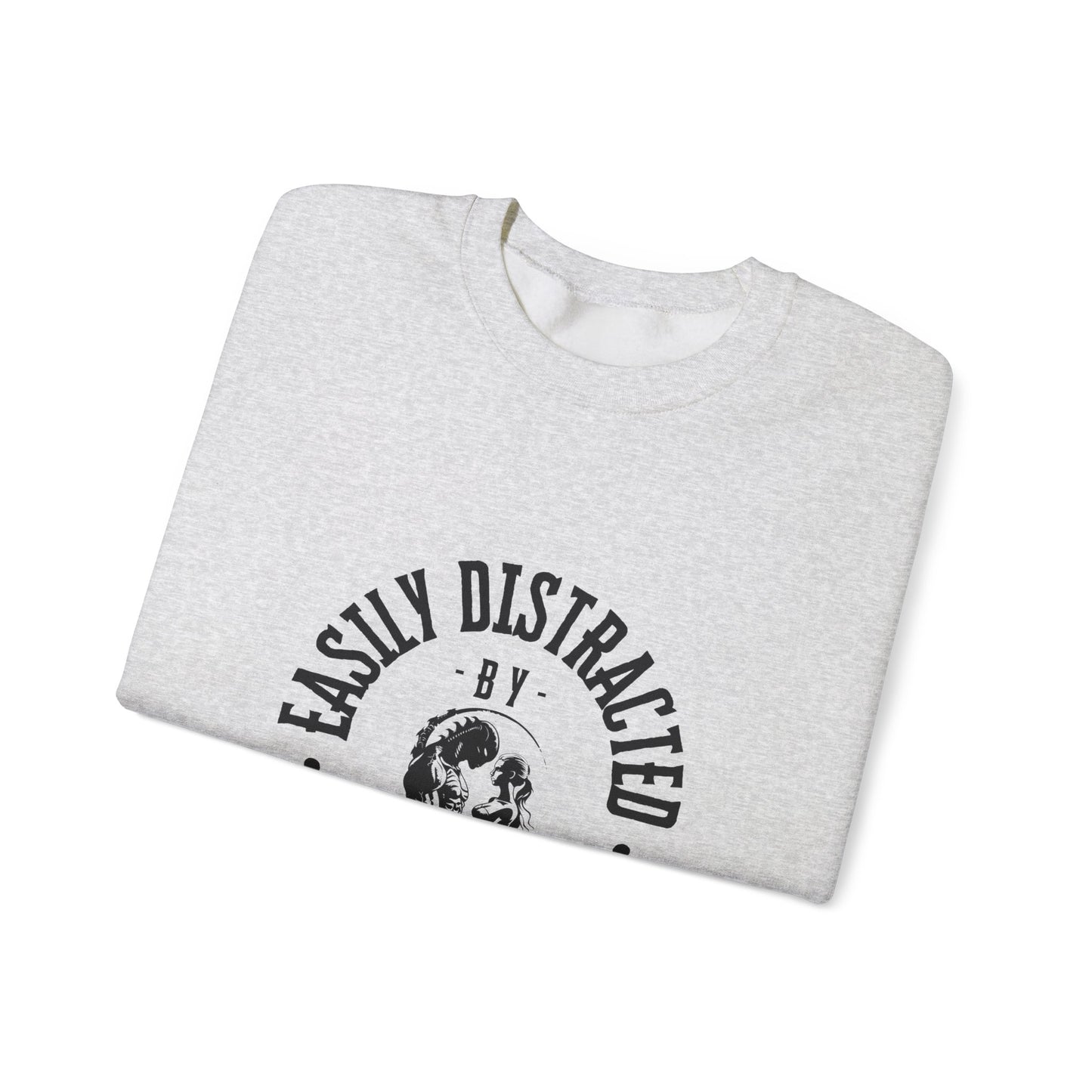 Easily Distracted By Science Fiction Romance Crewneck Sweatshirt
