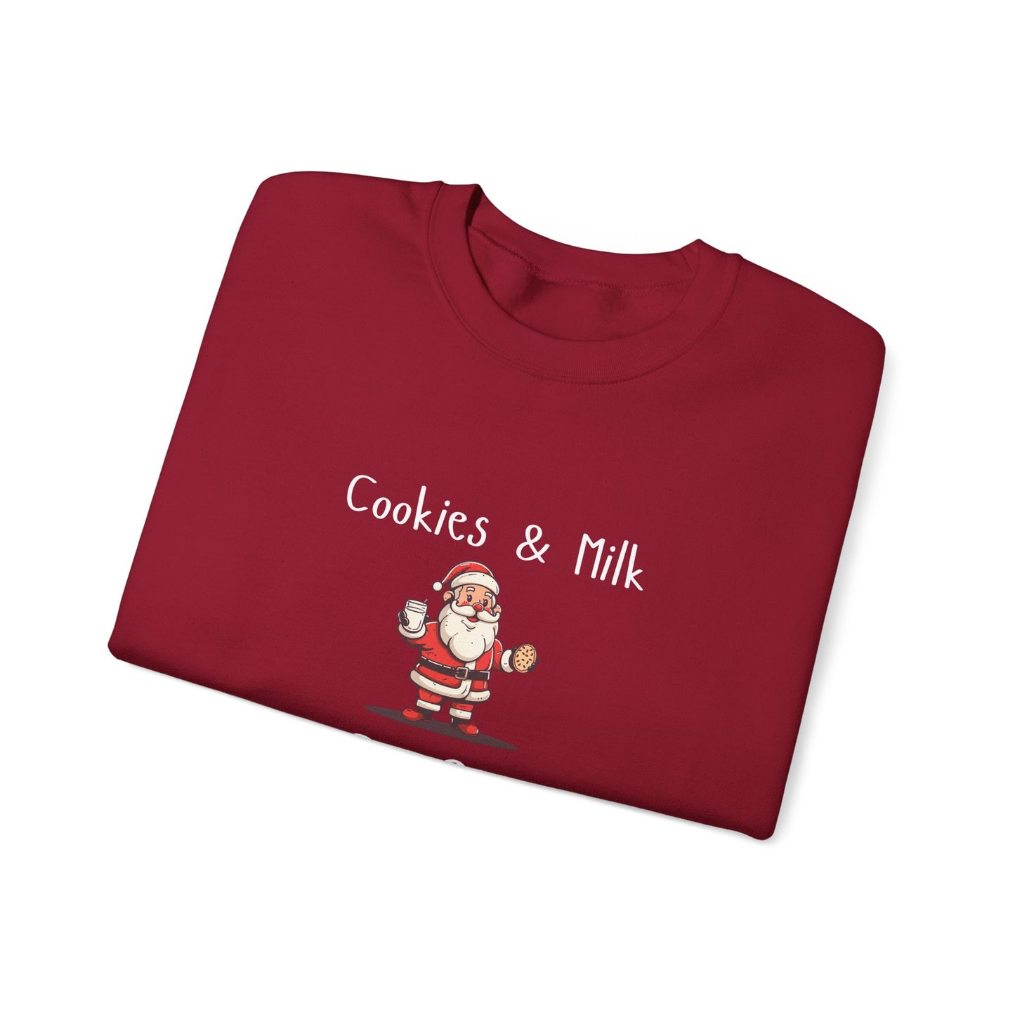 Cookies and Milk Santa Crewneck Sweatshirt