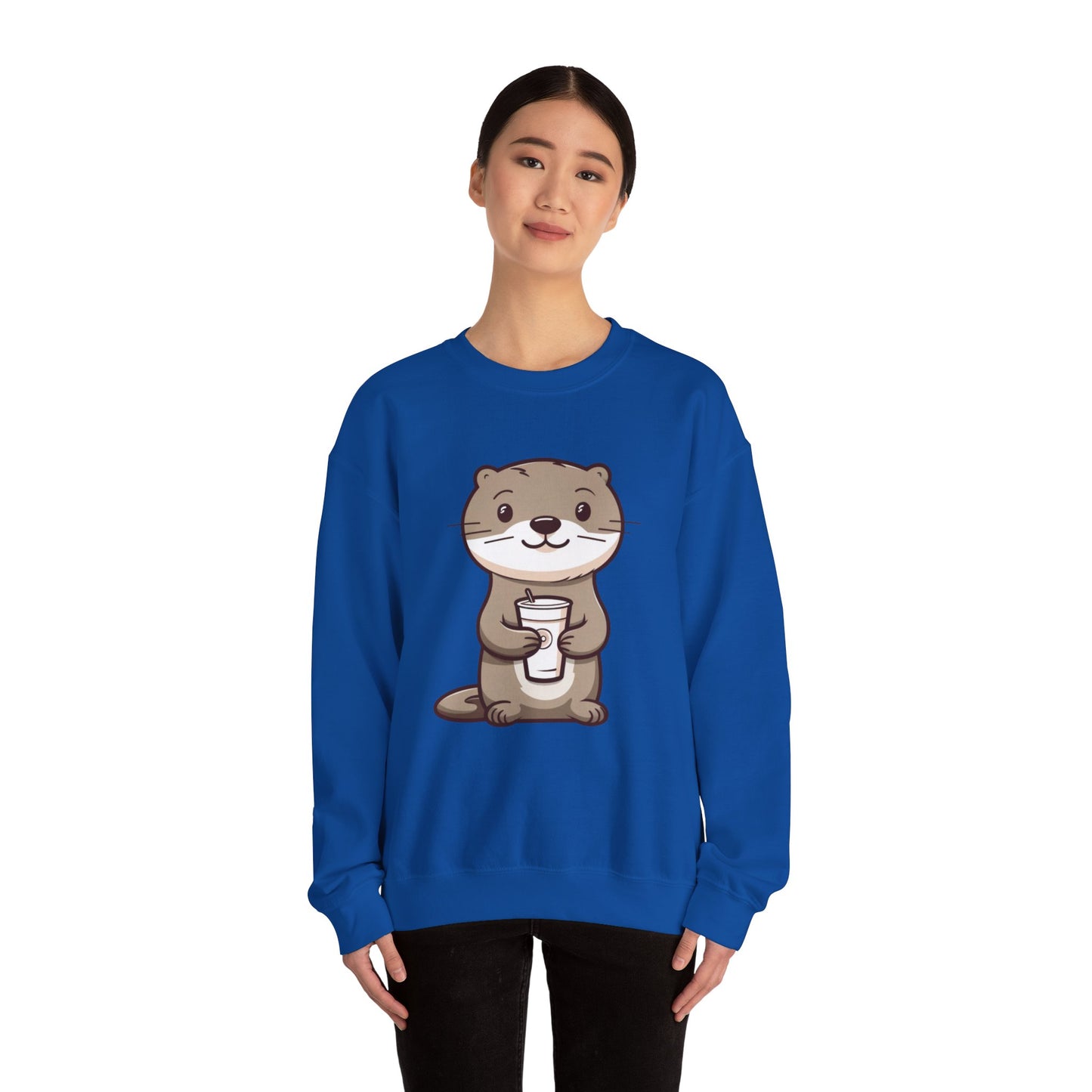 Otter and Coffee Crewneck Sweatshirt
