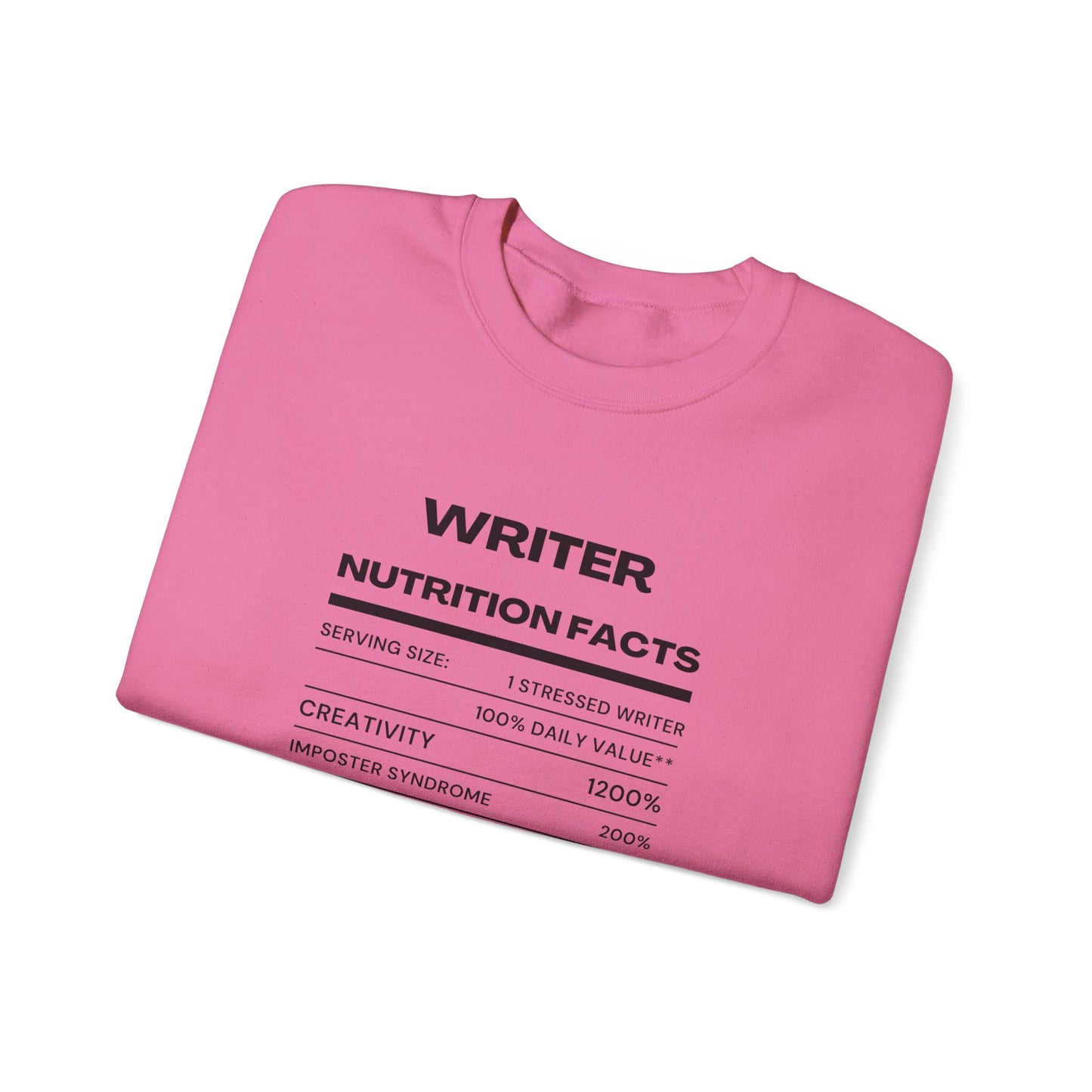 Writer Nutrition Facts Crewneck Sweatshirt
