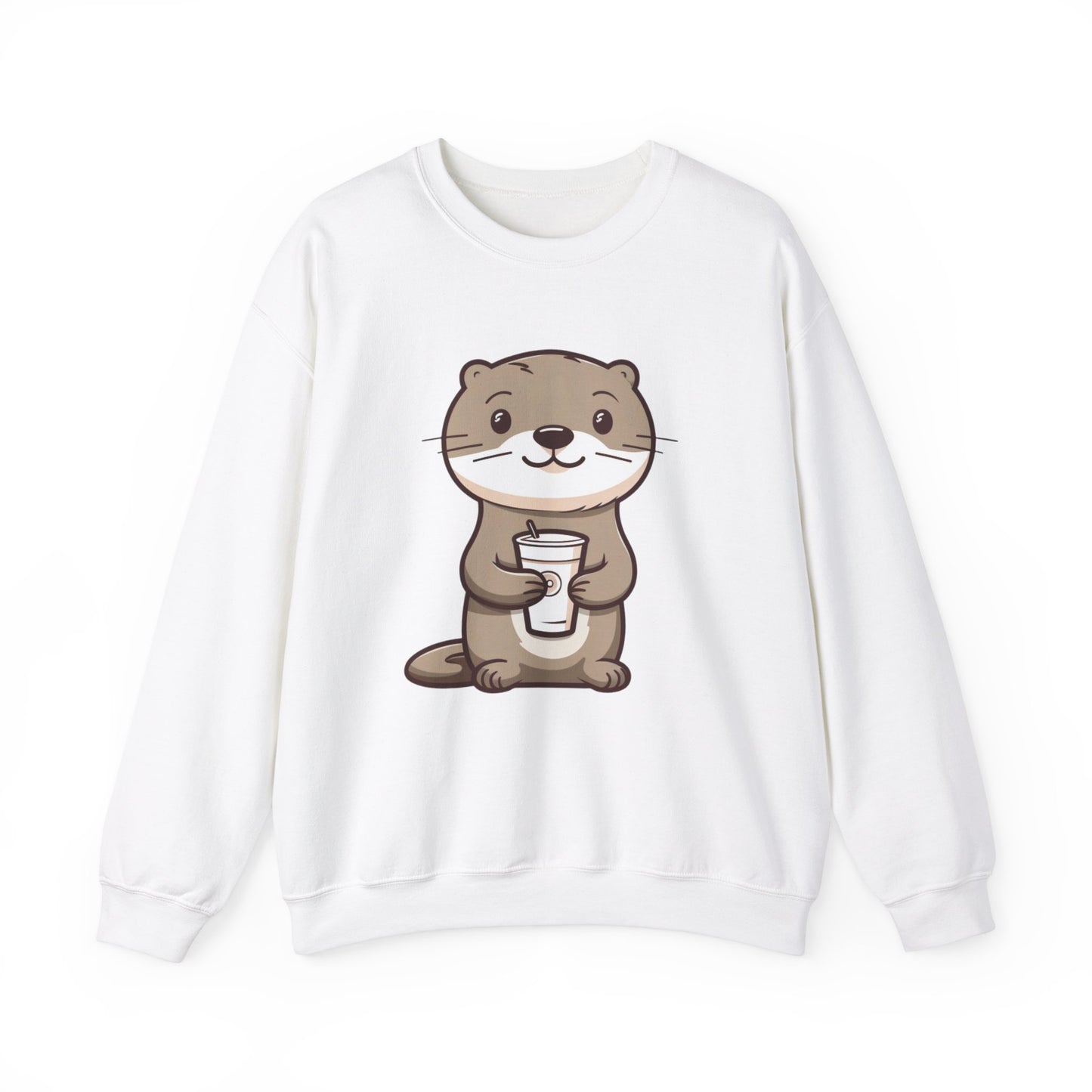 Otter and Coffee Crewneck Sweatshirt