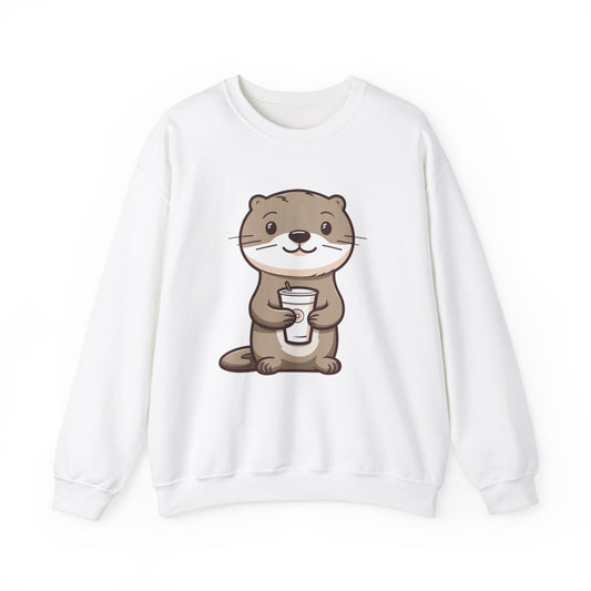 Otter and Coffee Crewneck Sweatshirt
