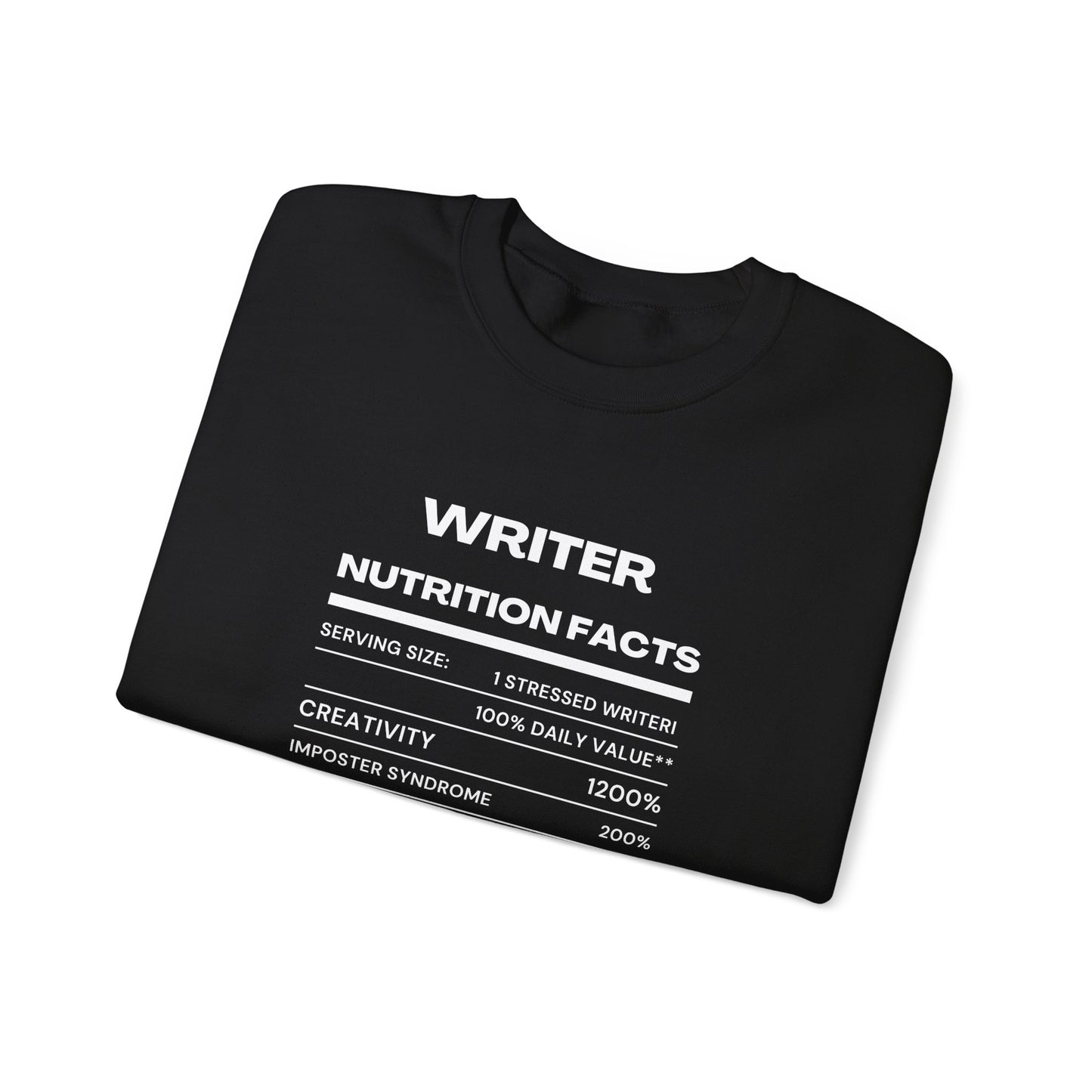 Writer Nutrition Facts Crewneck Sweatshirt