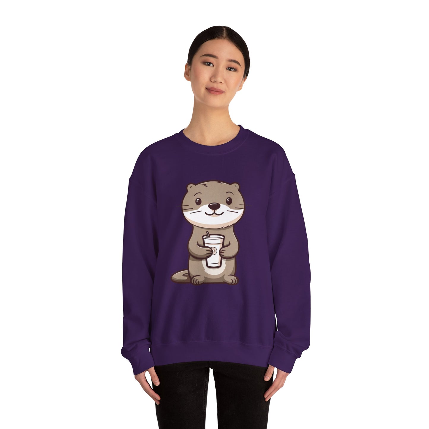 Otter and Coffee Crewneck Sweatshirt
