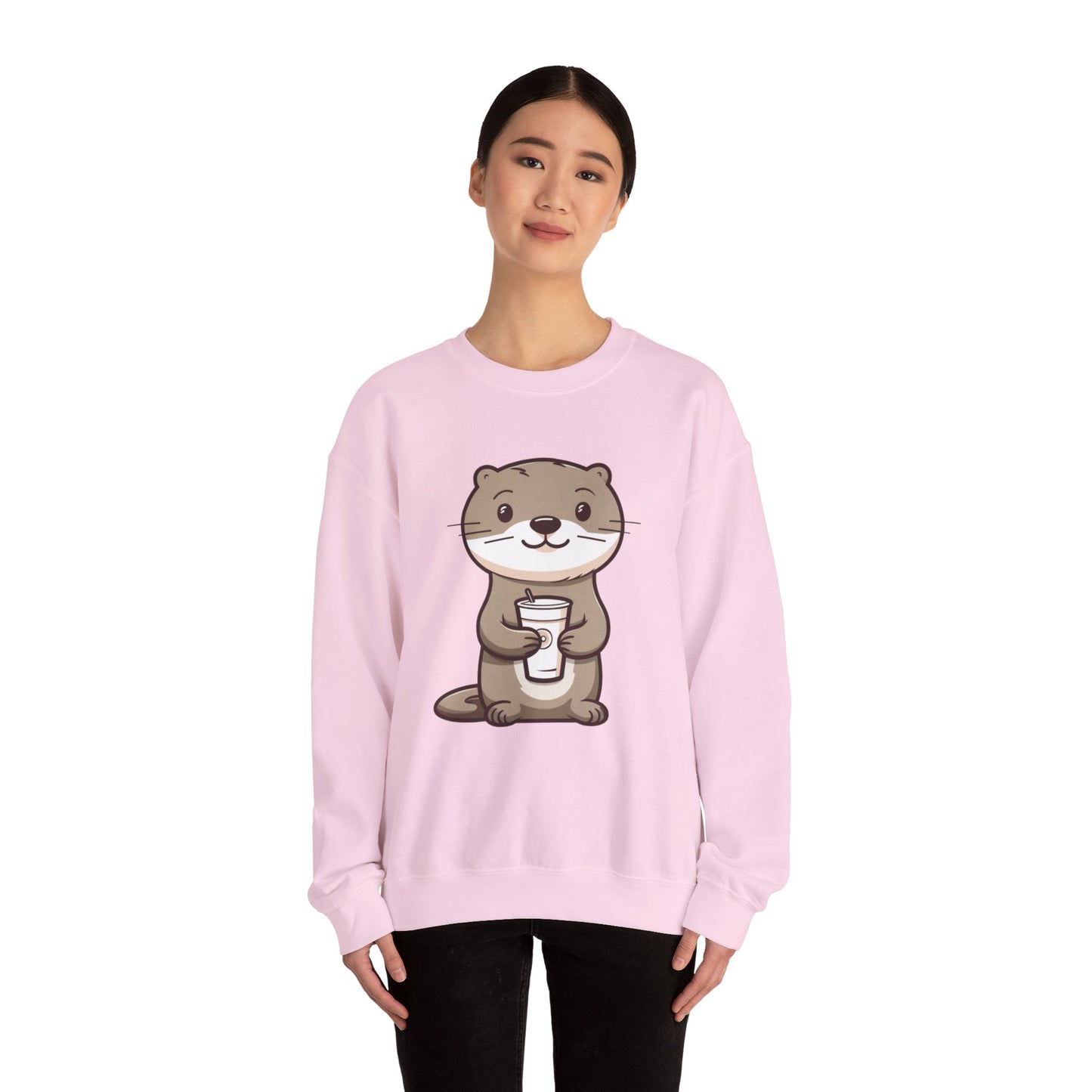 Otter and Coffee Crewneck Sweatshirt
