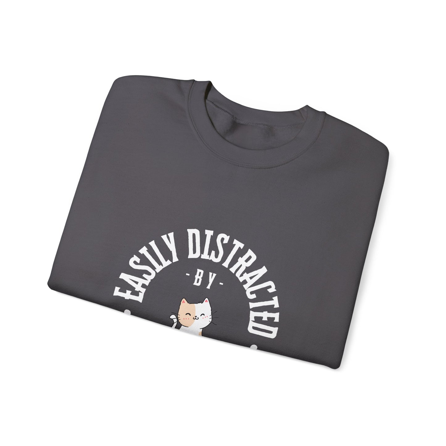 Easily Distracted By Cats Crewneck Sweatshirt