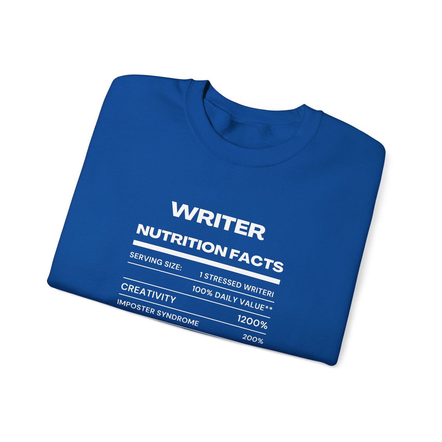 Writer Nutrition Facts Crewneck Sweatshirt