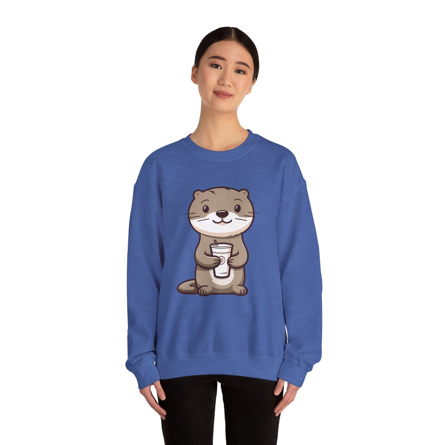 Otter and Coffee Crewneck Sweatshirt