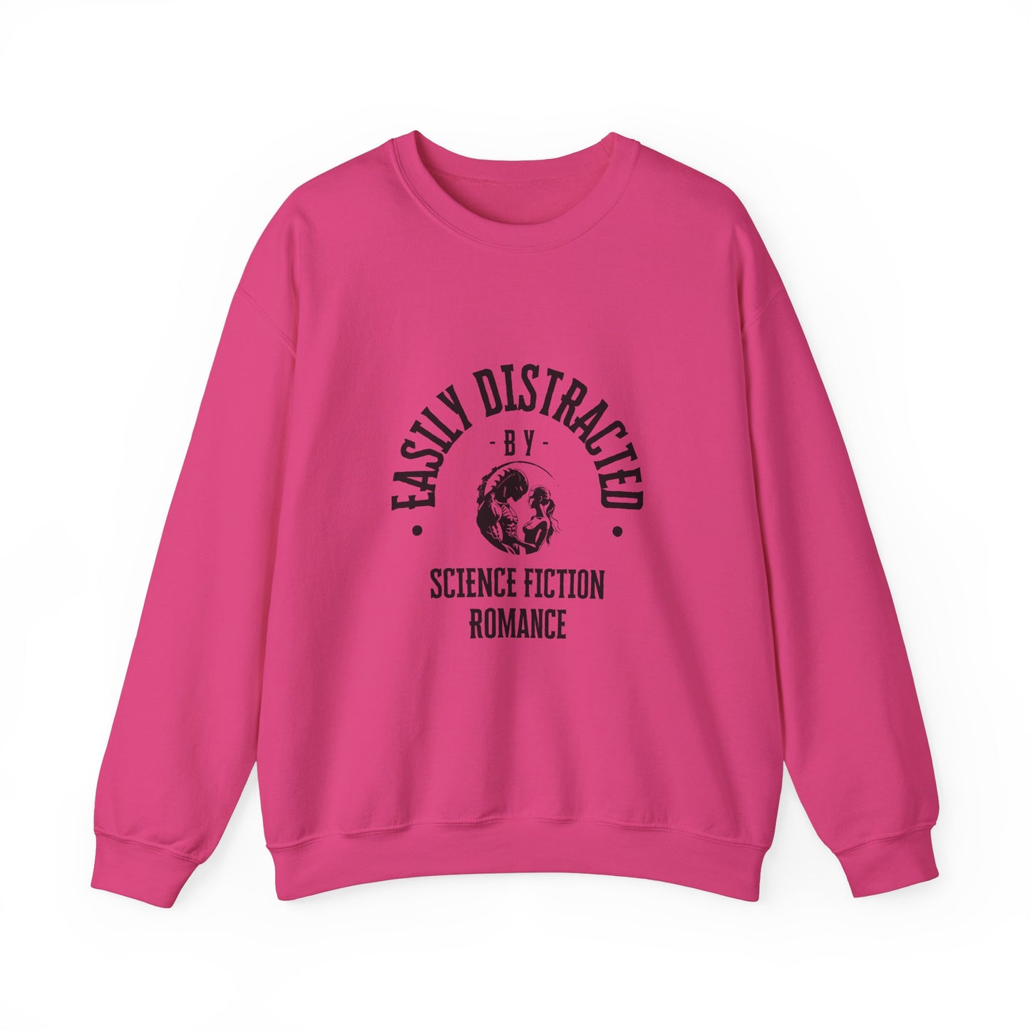 Easily Distracted By Science Fiction Romance Crewneck Sweatshirt