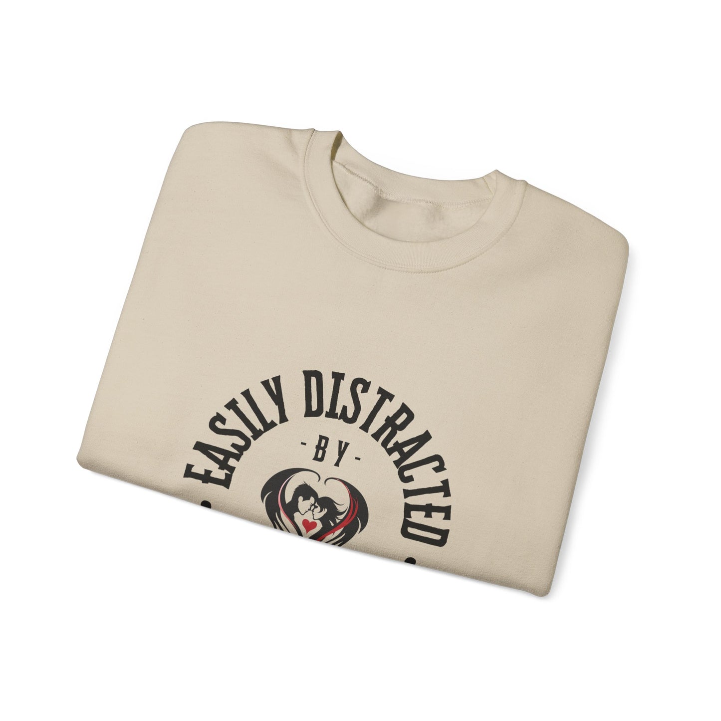 Easily Distracted By Parnormal Romance Crewneck Sweatshirt