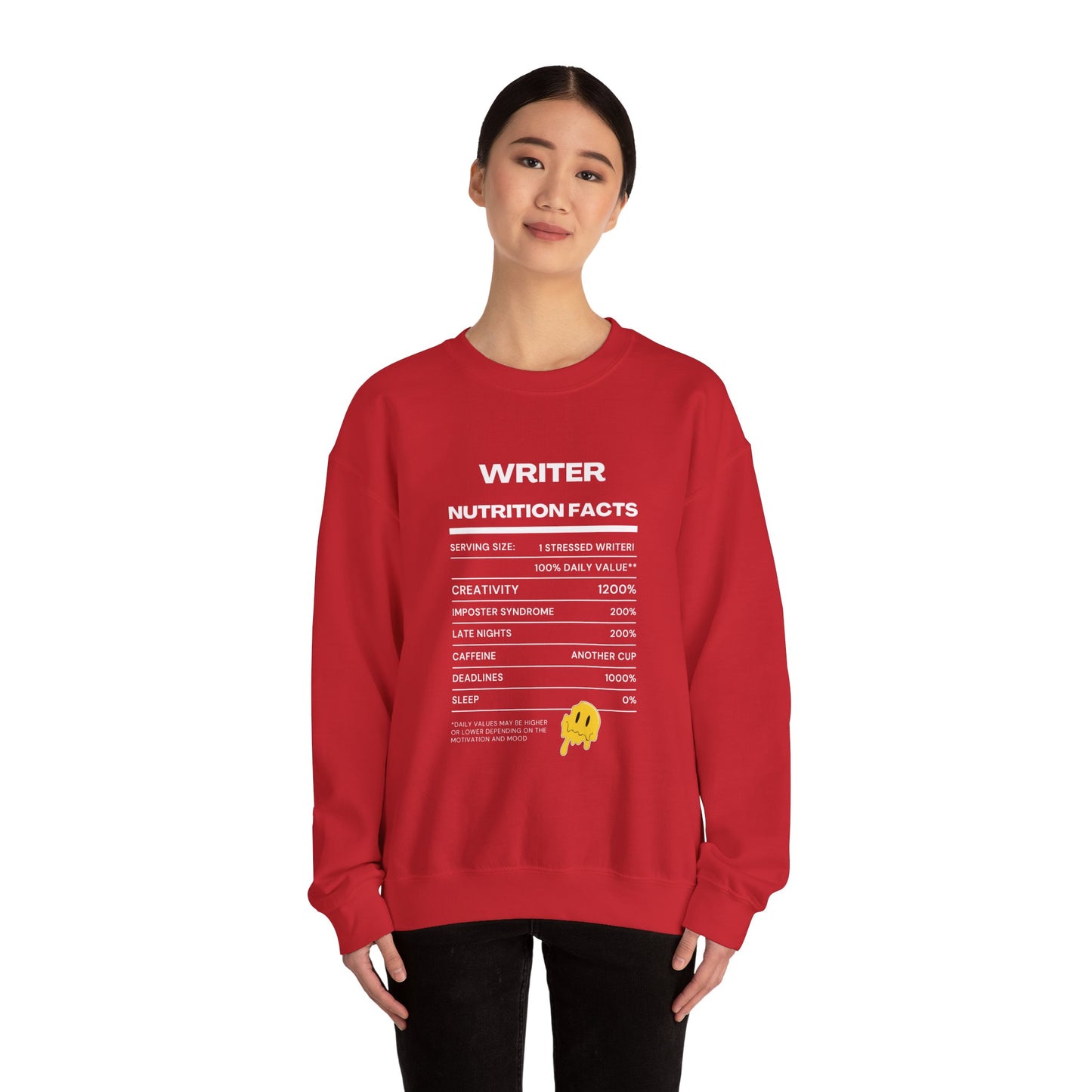 Writer Nutrition Facts Crewneck Sweatshirt