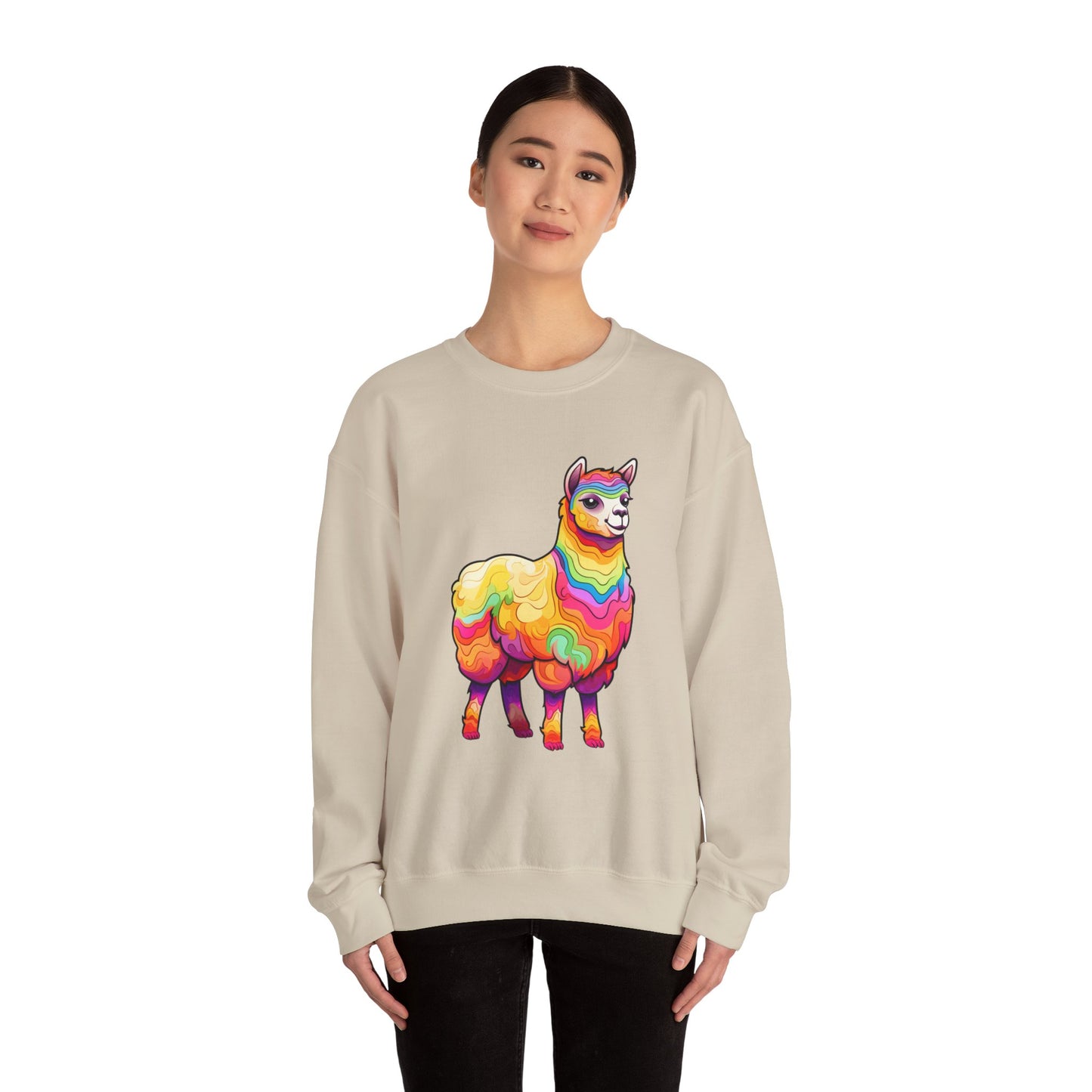 Colorful Llama Crewneck Sweatshirt