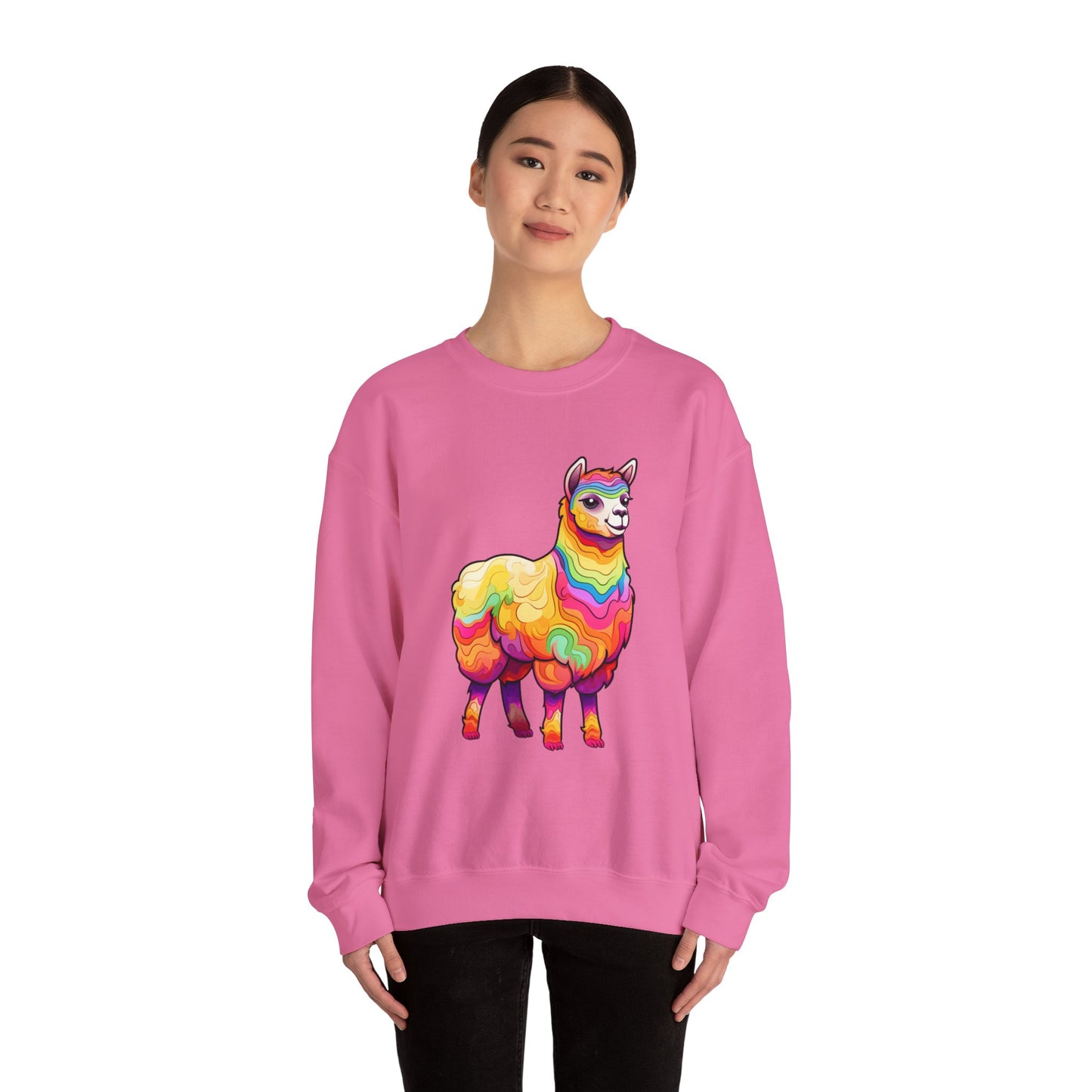 Colorful Llama Crewneck Sweatshirt