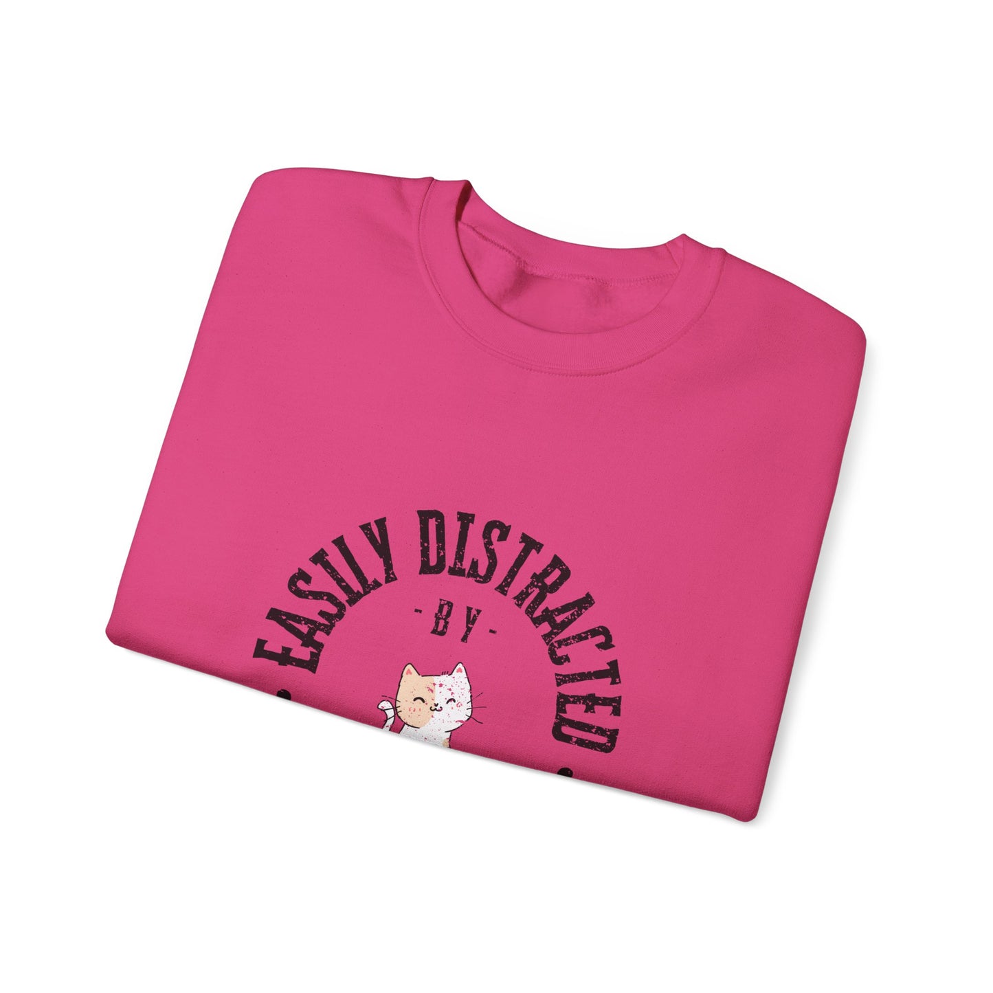 Easily Distracted By Cats Crewneck Sweatshirt