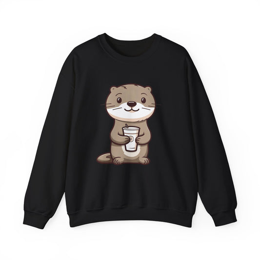 Otter and Coffee Crewneck Sweatshirt