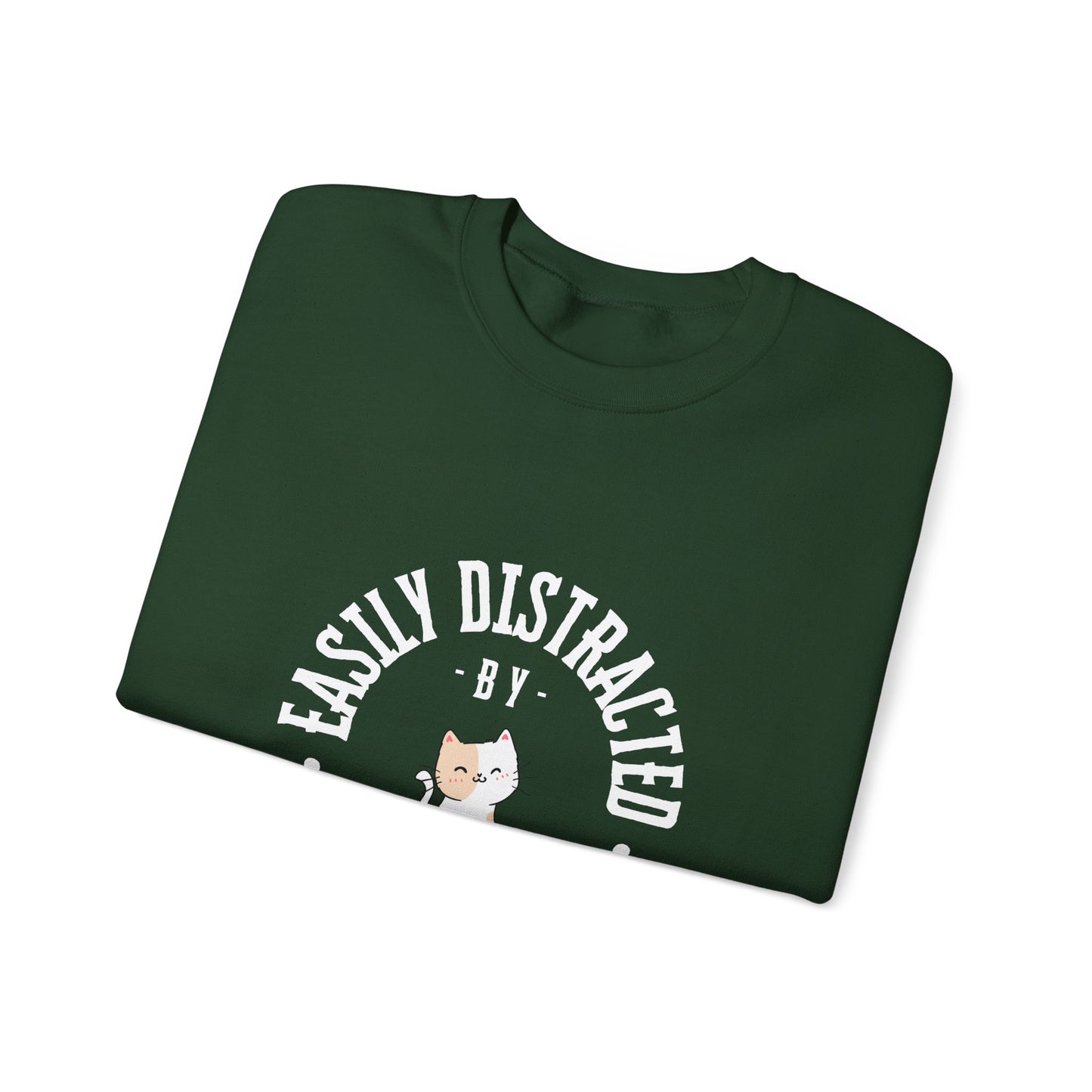 Easily Distracted By Cats Crewneck Sweatshirt