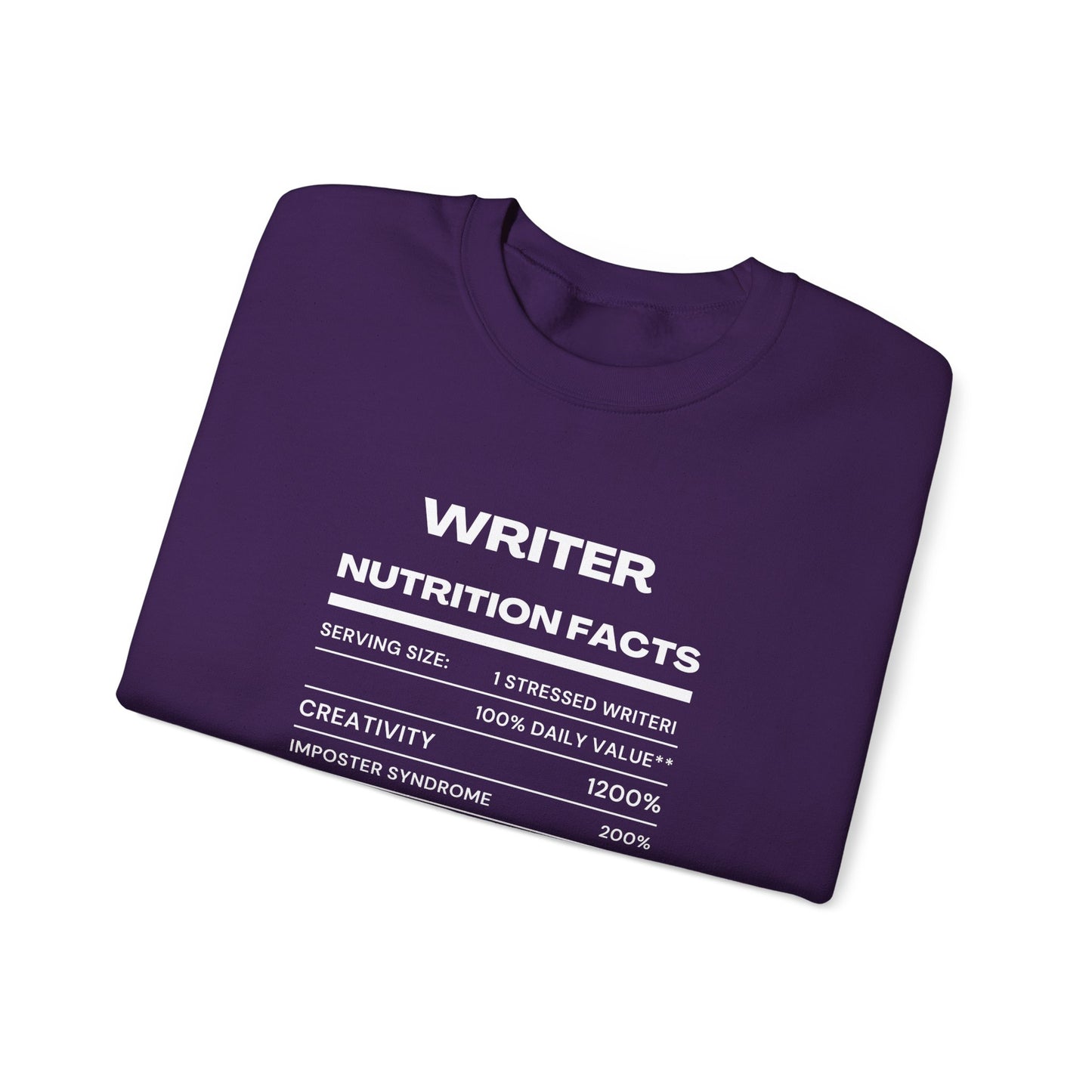 Writer Nutrition Facts Crewneck Sweatshirt