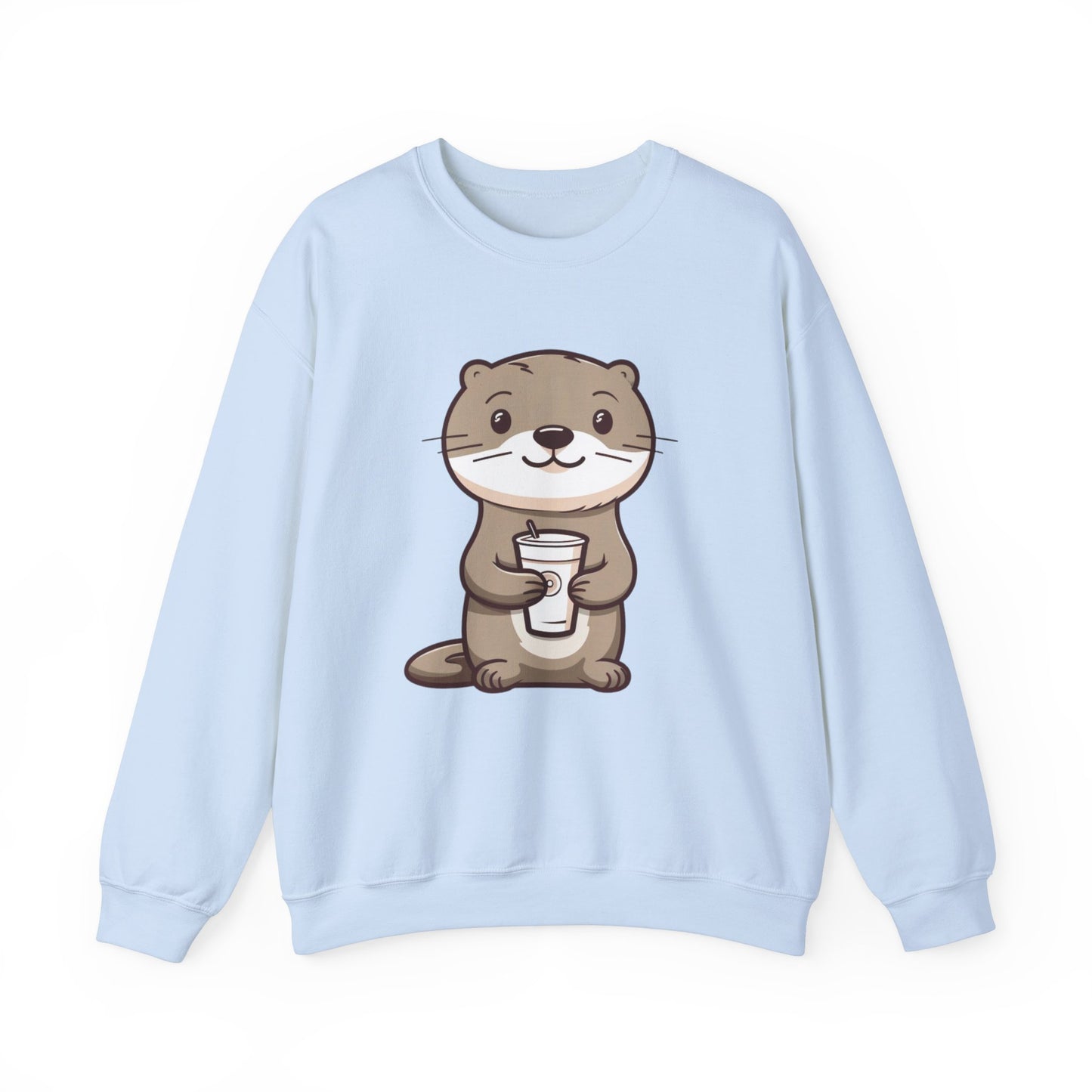 Otter and Coffee Crewneck Sweatshirt