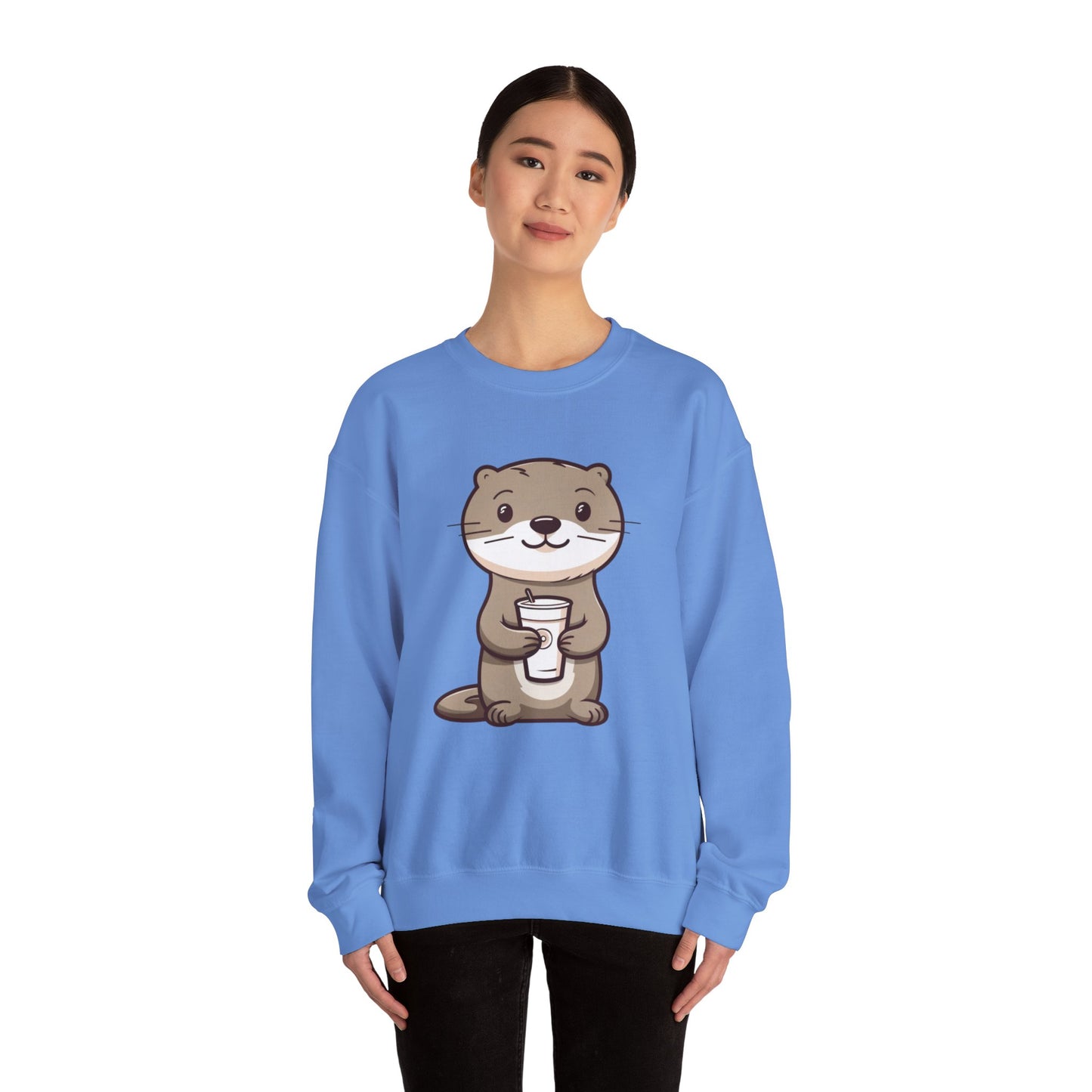 Otter and Coffee Crewneck Sweatshirt