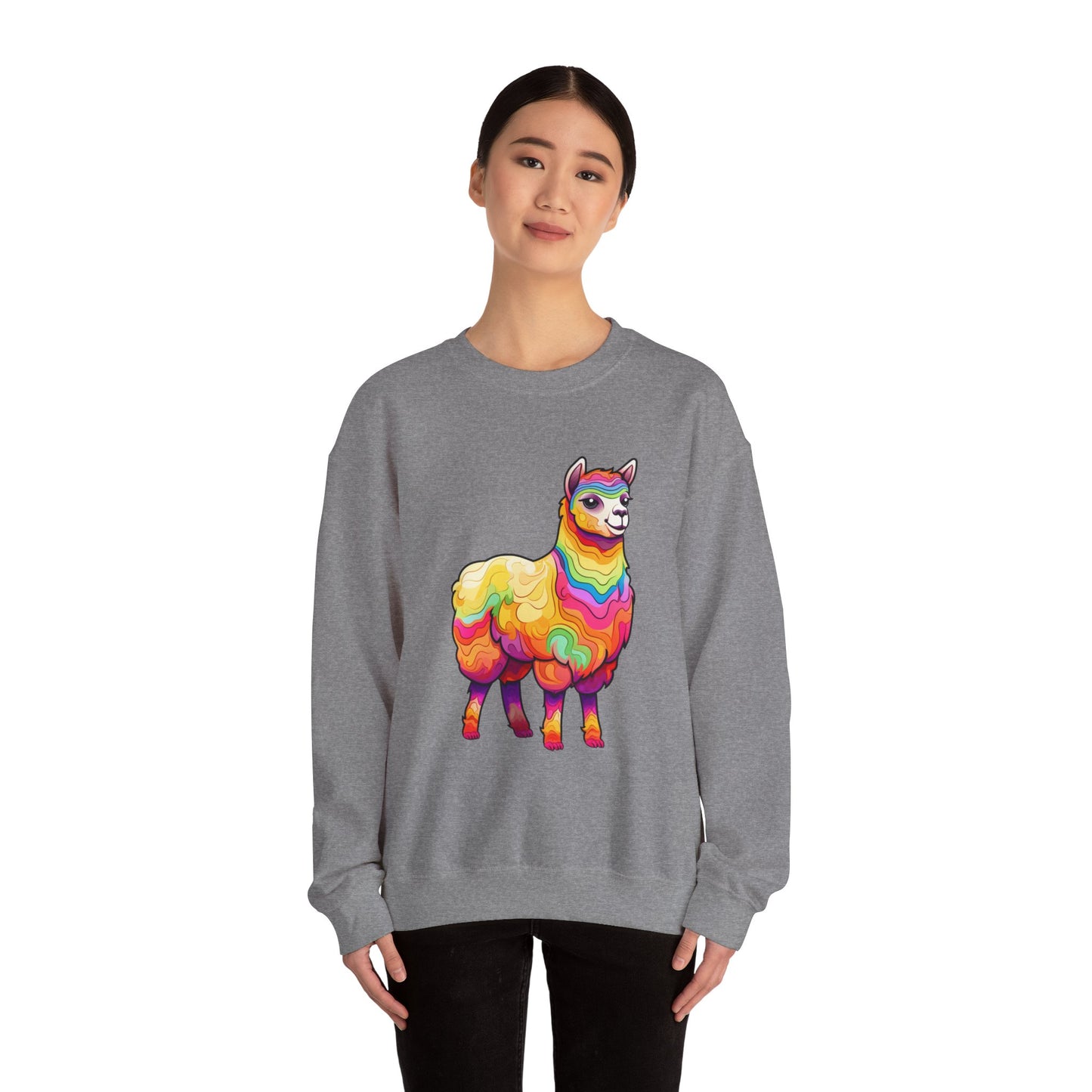 Colorful Llama Crewneck Sweatshirt