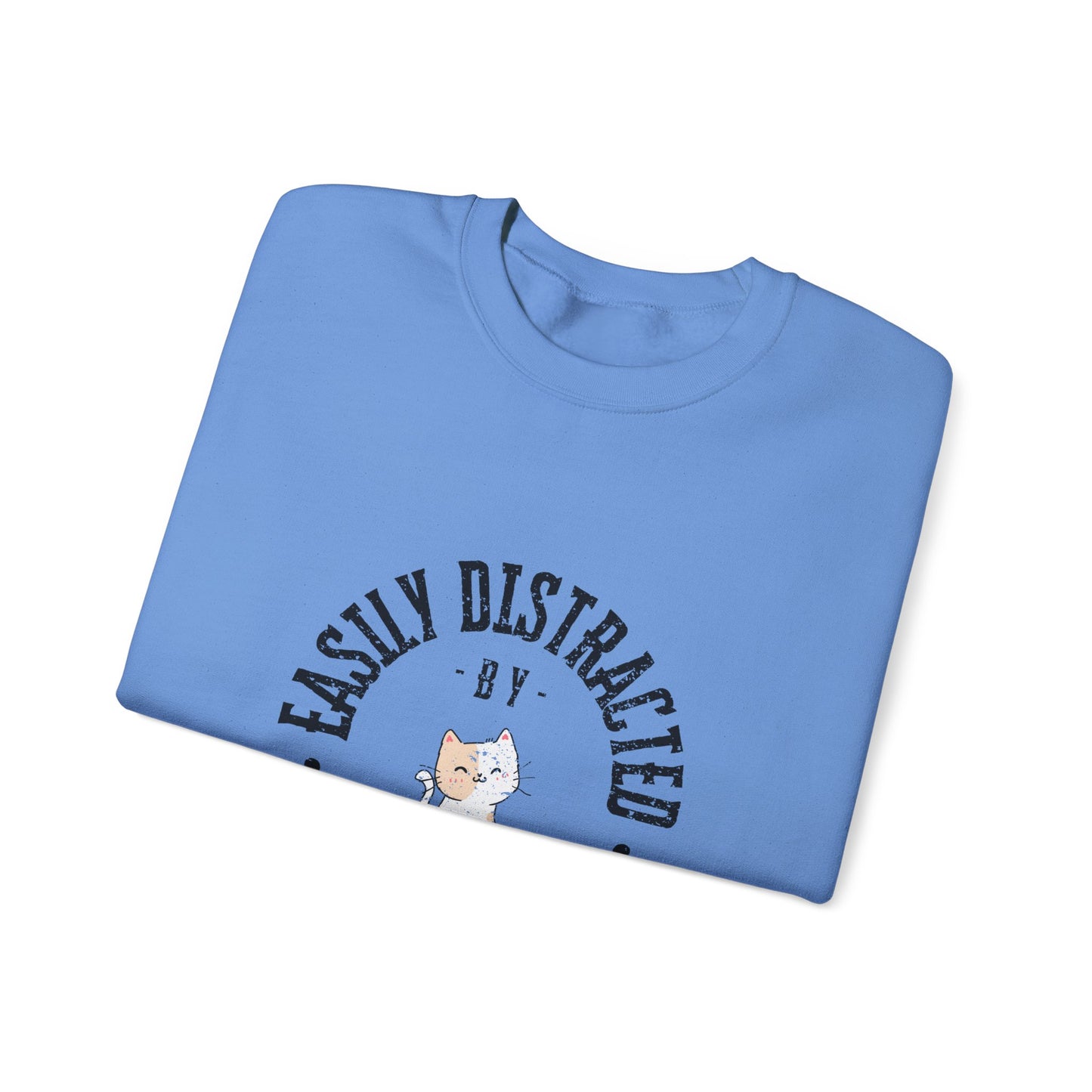 Easily Distracted By Cats Crewneck Sweatshirt