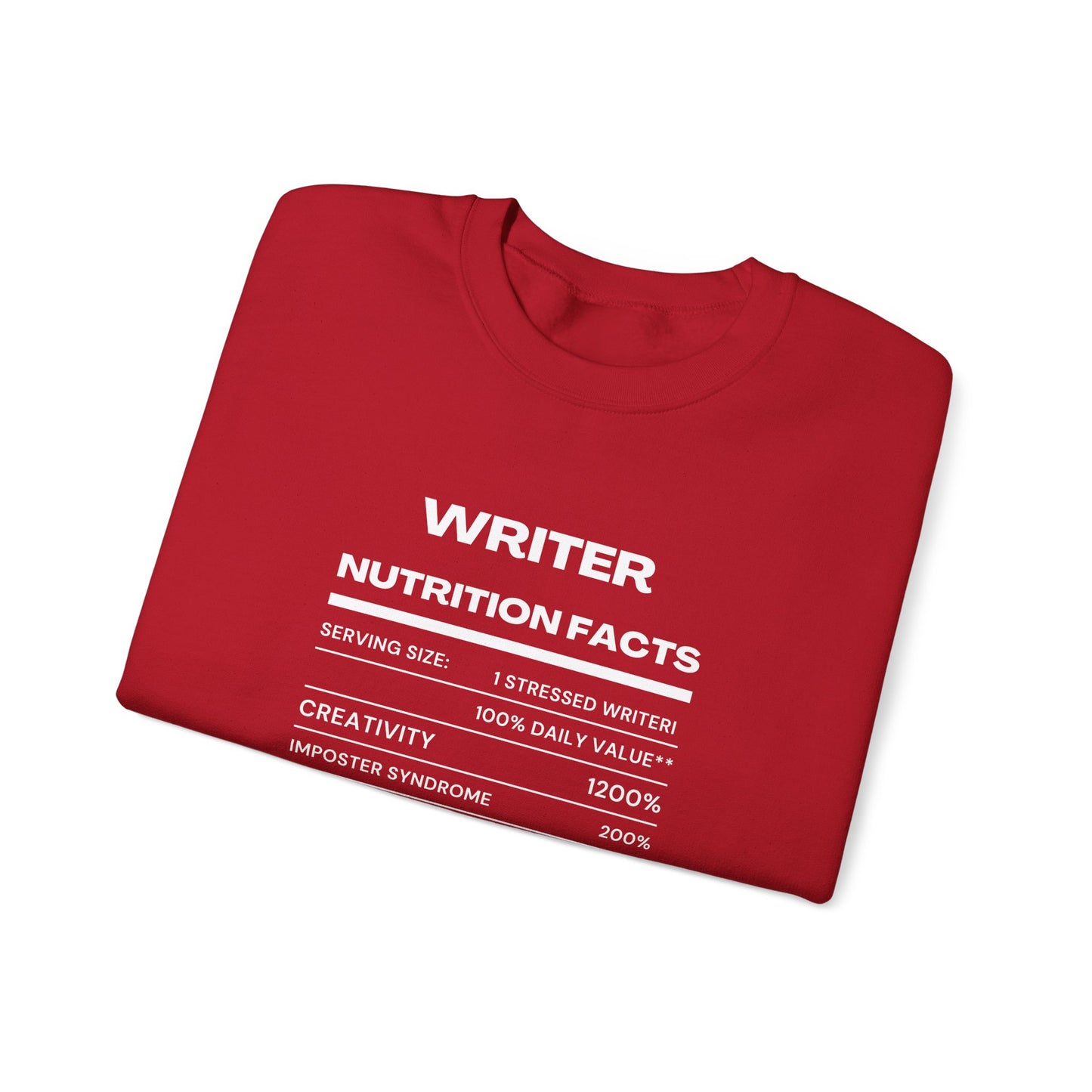 Writer Nutrition Facts Crewneck Sweatshirt