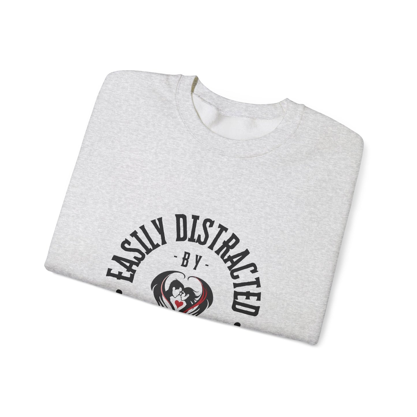 Easily Distracted By Parnormal Romance Crewneck Sweatshirt