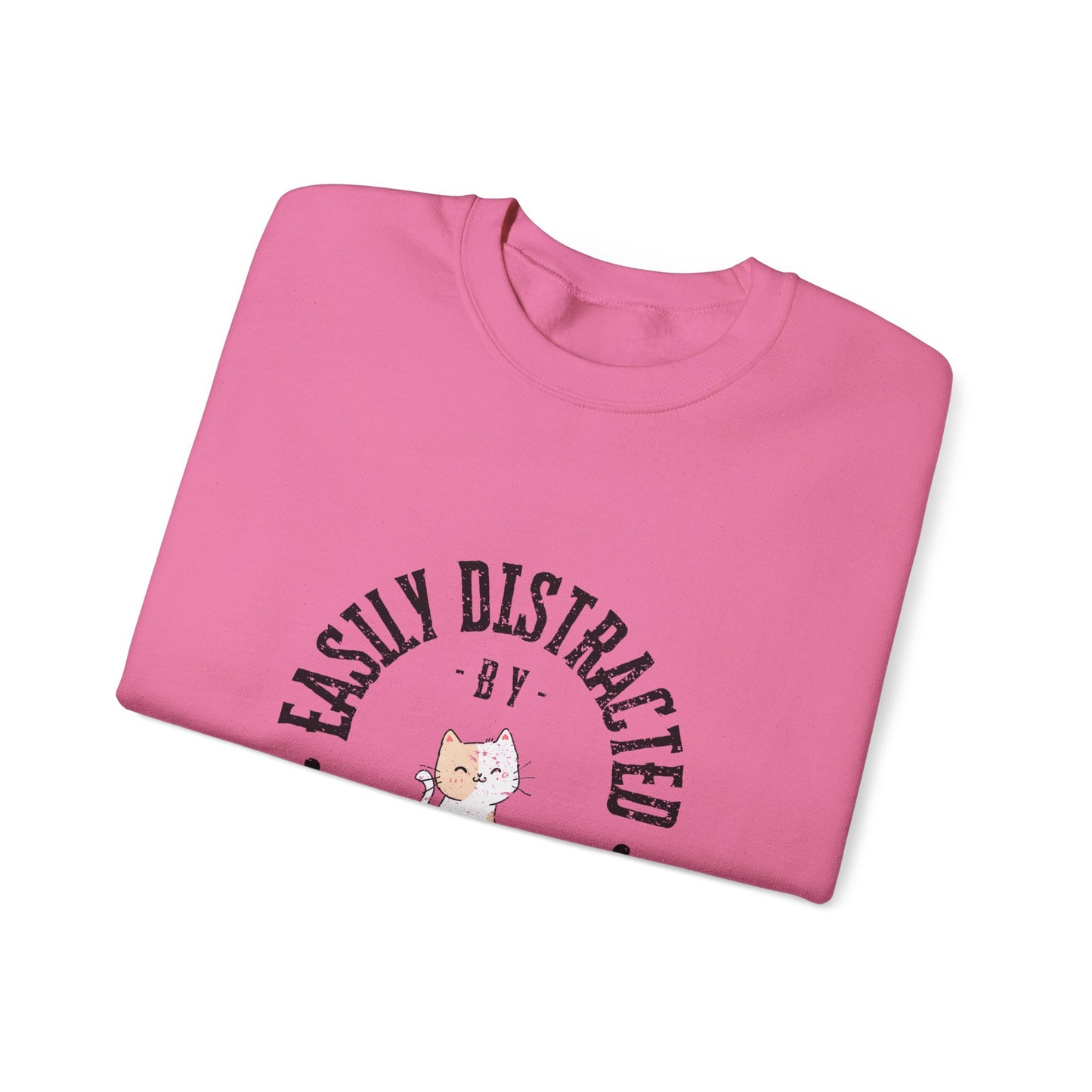 Easily Distracted By Cats Crewneck Sweatshirt