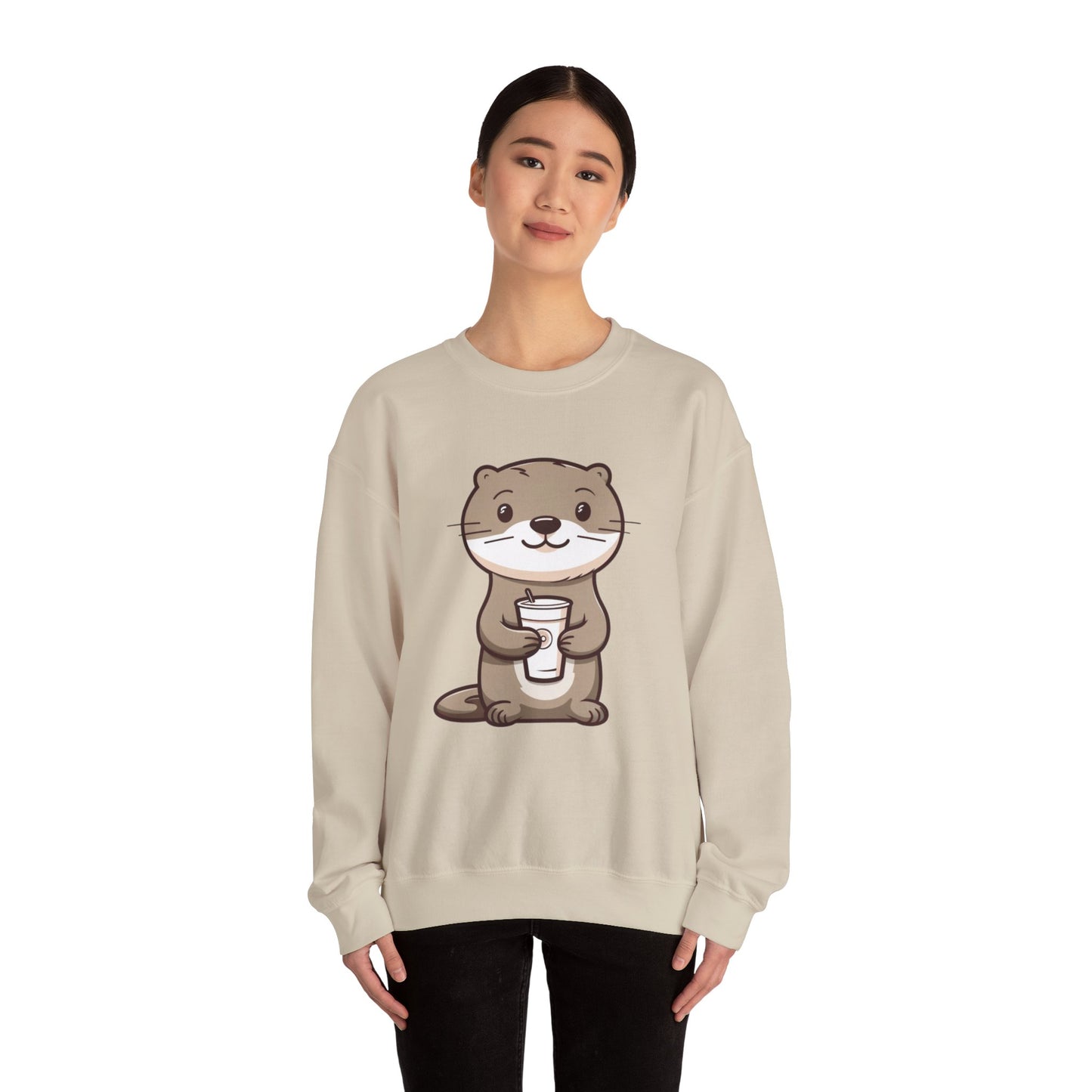 Otter and Coffee Crewneck Sweatshirt