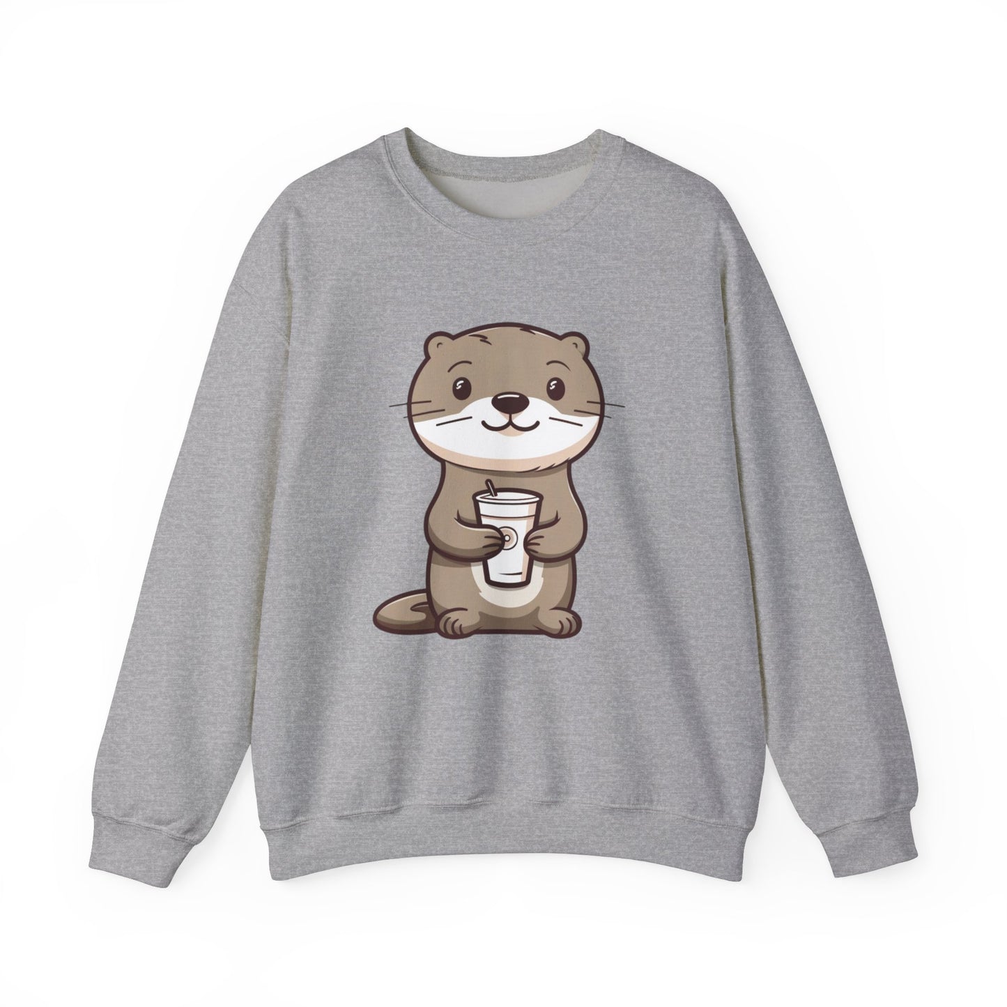Otter and Coffee Crewneck Sweatshirt