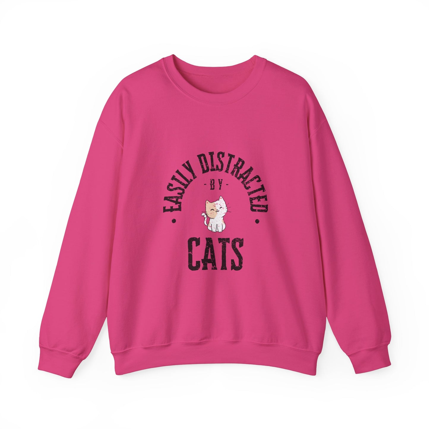 Easily Distracted By Cats Crewneck Sweatshirt