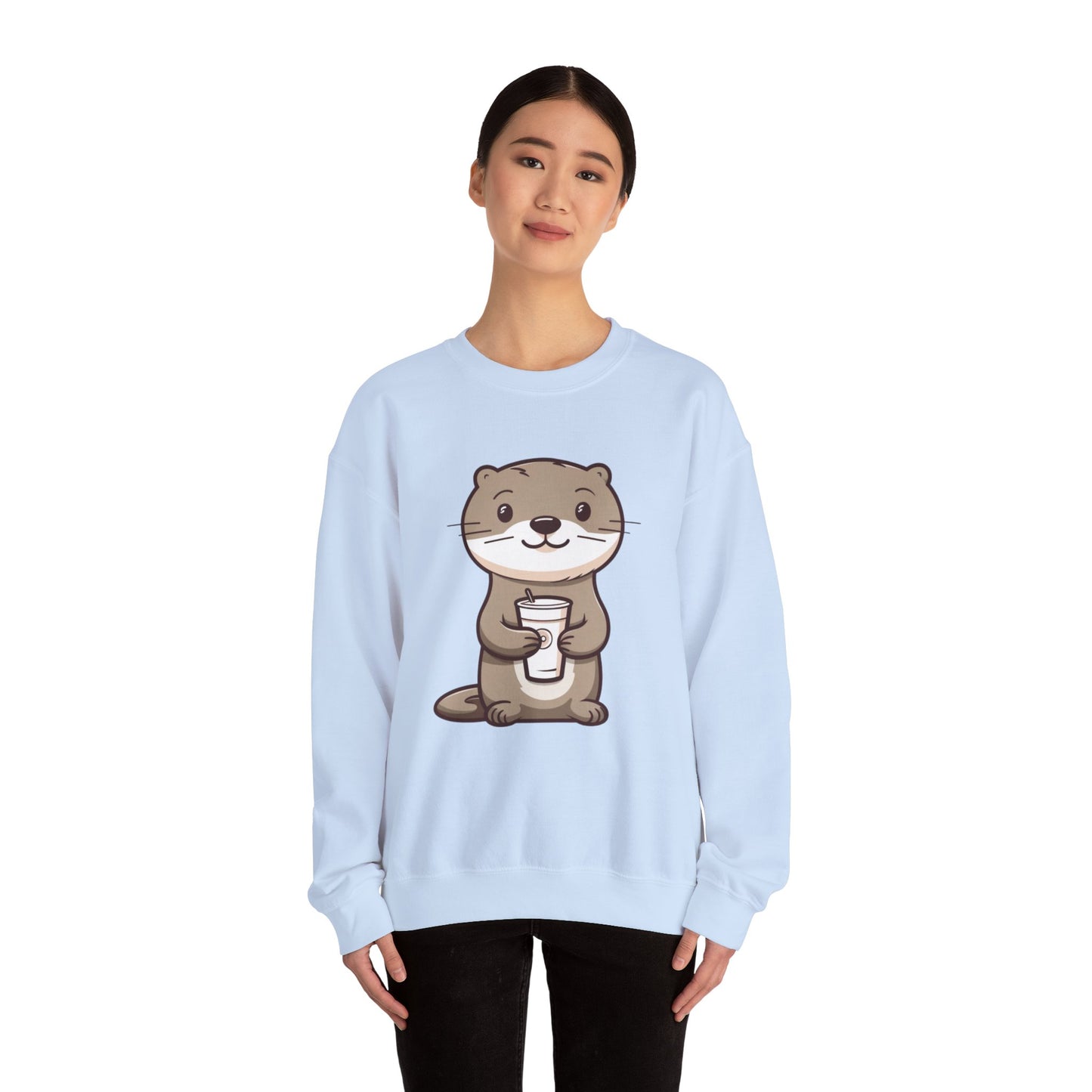 Otter and Coffee Crewneck Sweatshirt