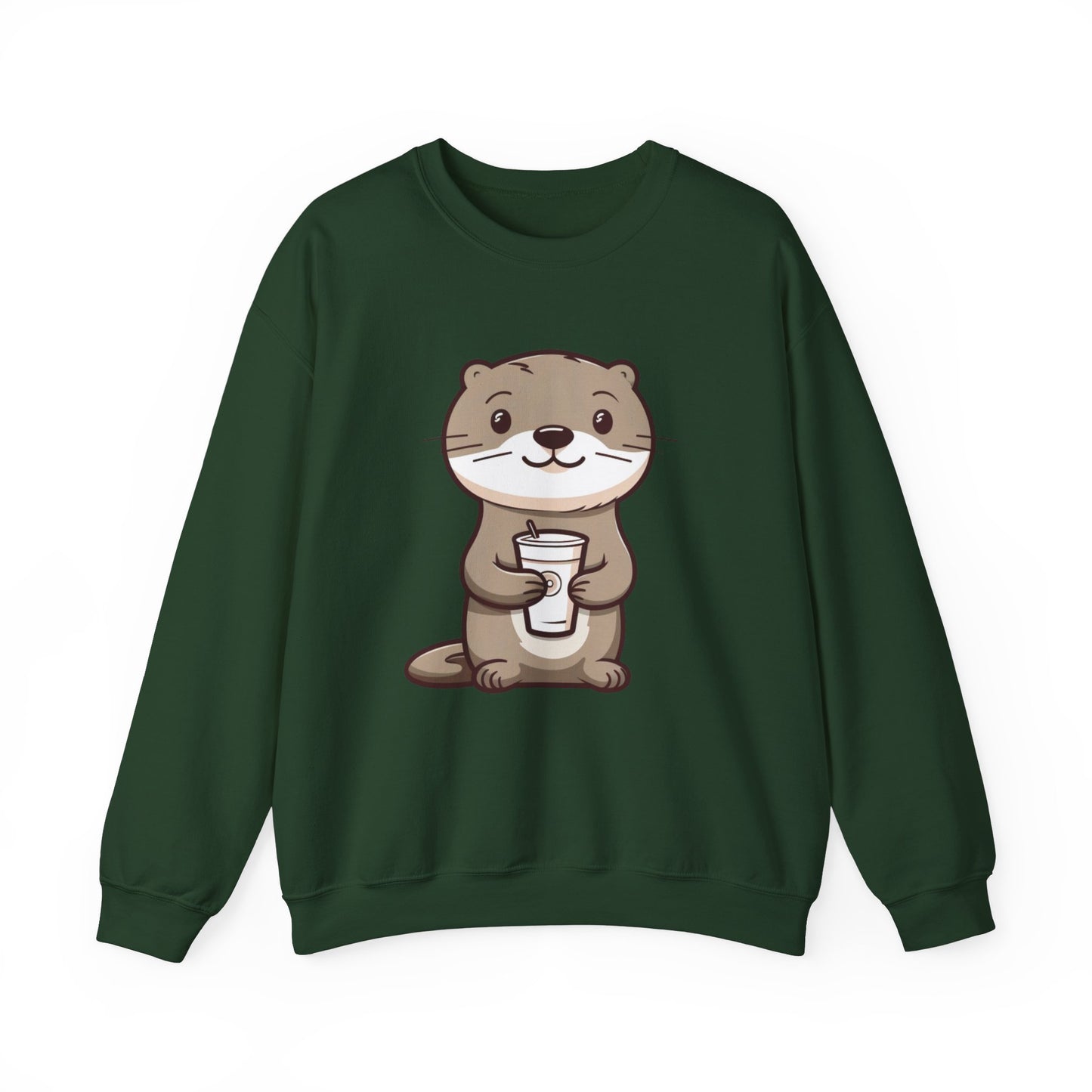 Otter and Coffee Crewneck Sweatshirt
