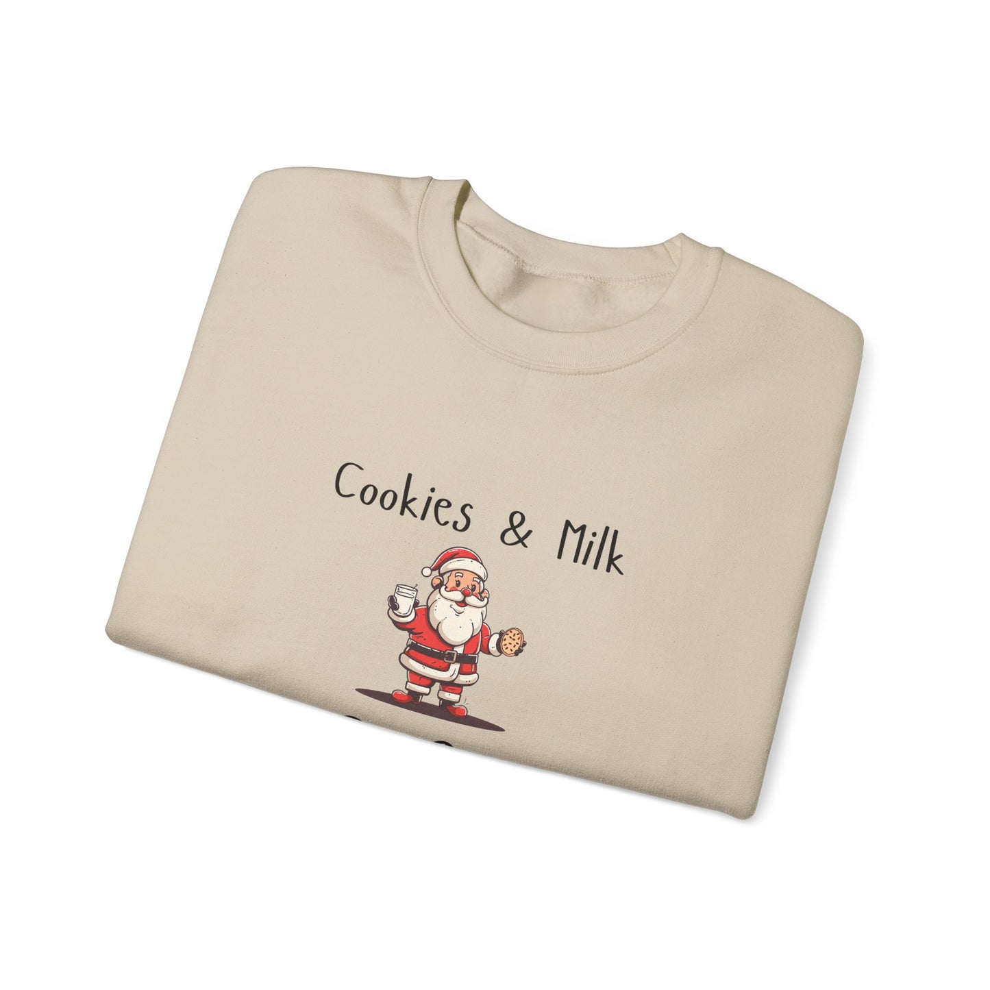 Cookies and Milk Santa Crewneck Sweatshirt
