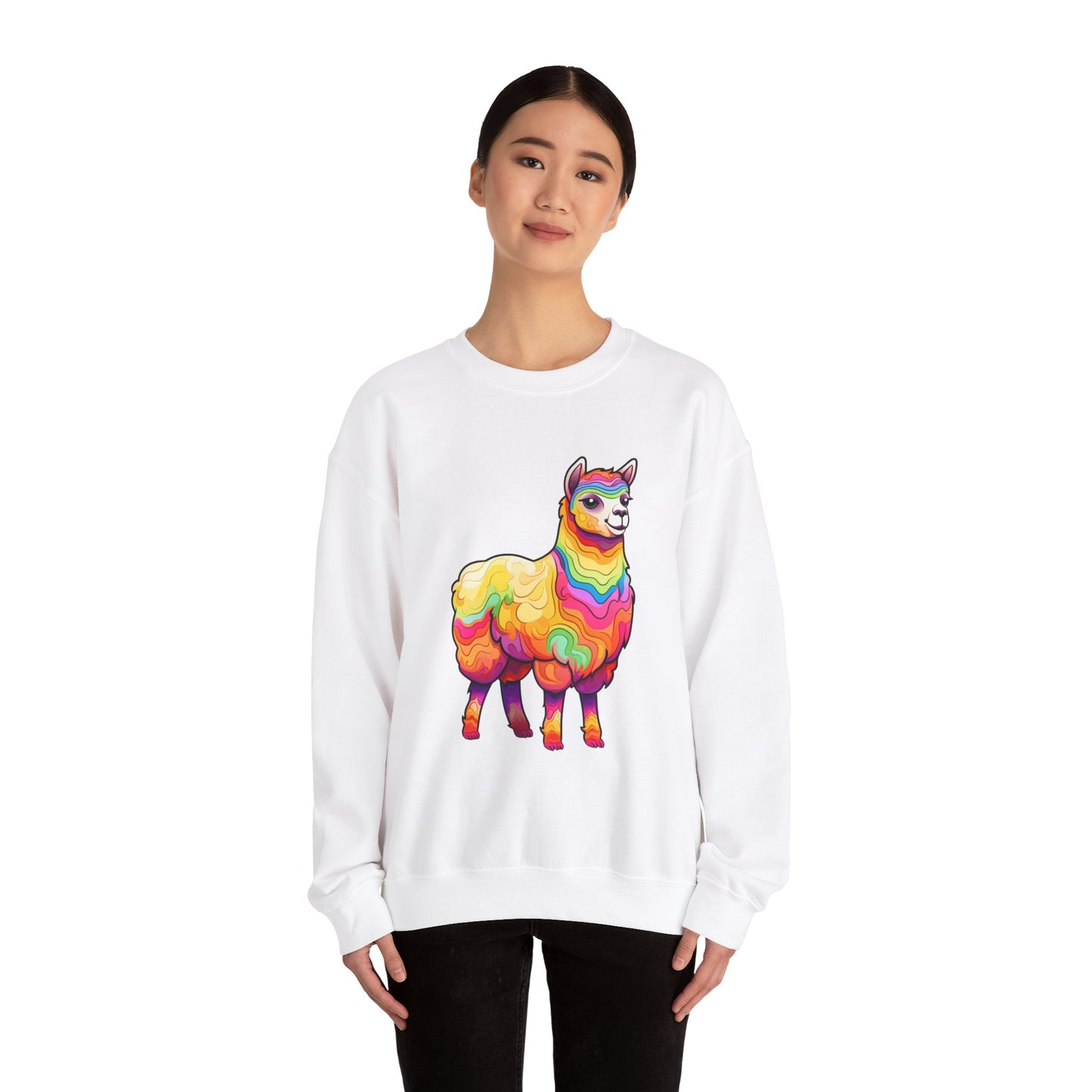 Colorful Llama Crewneck Sweatshirt