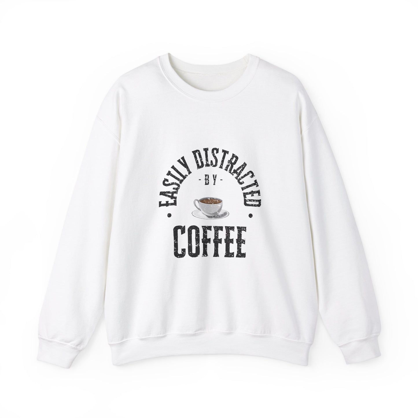 Easily Distracted By Coffee Crewneck Sweatshirt