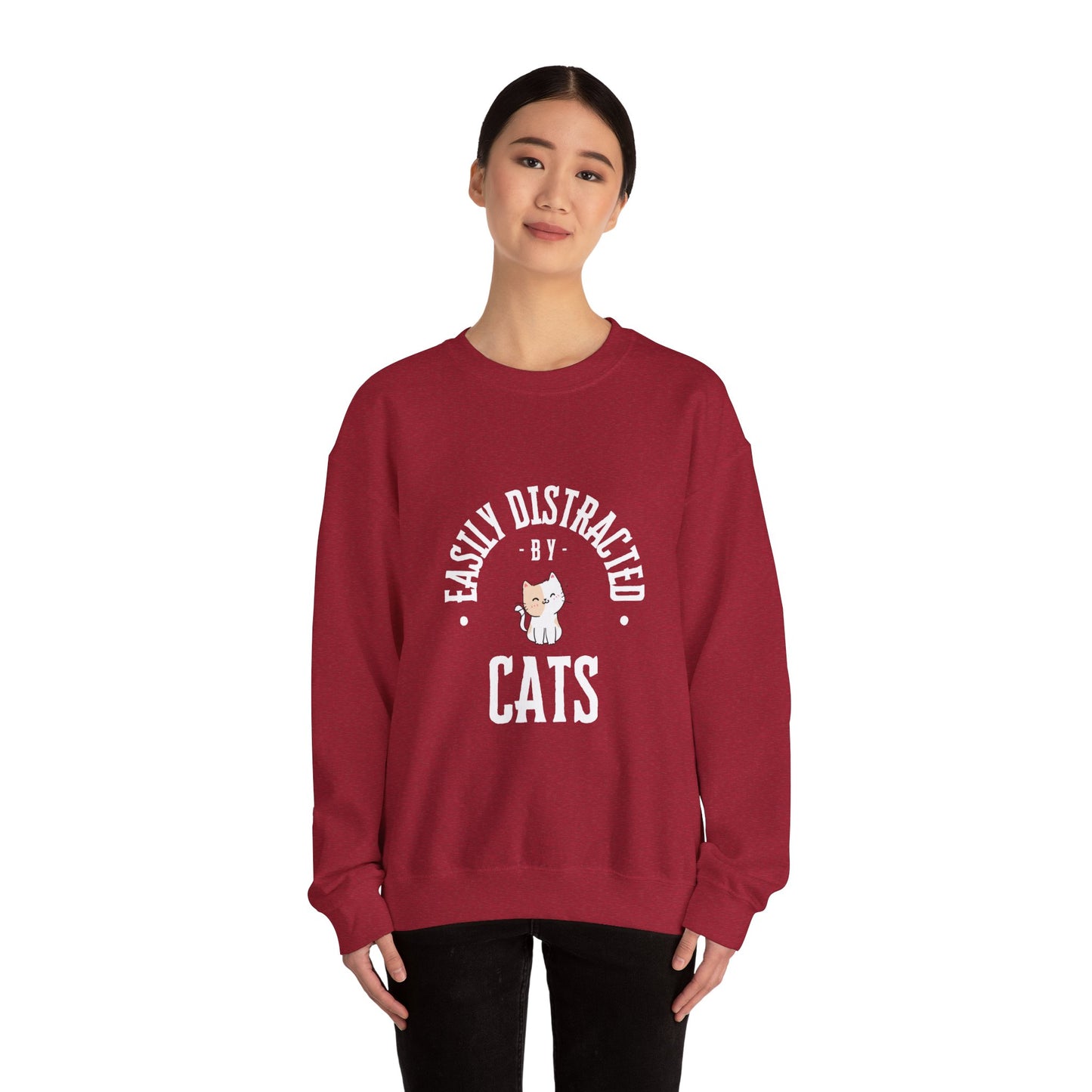 Easily Distracted By Cats Crewneck Sweatshirt