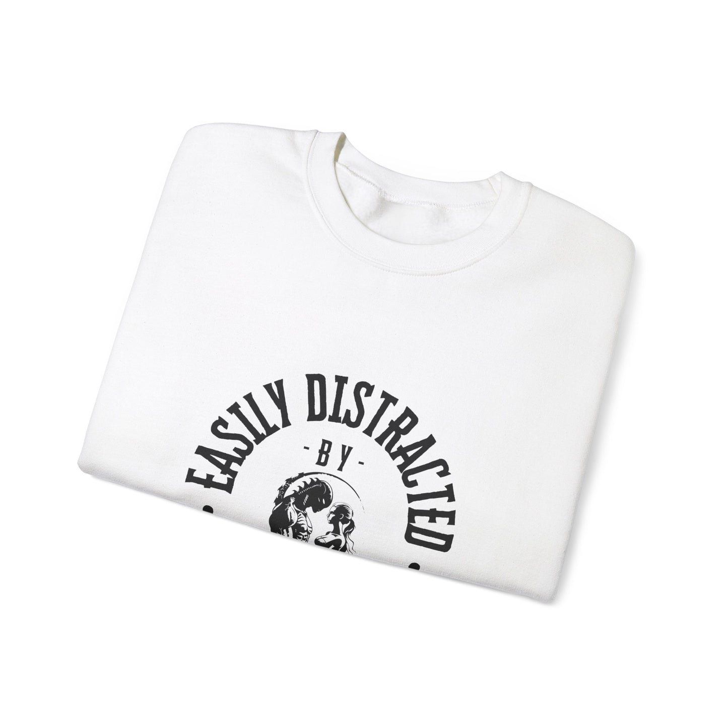 Easily Distracted By Science Fiction Romance Crewneck Sweatshirt