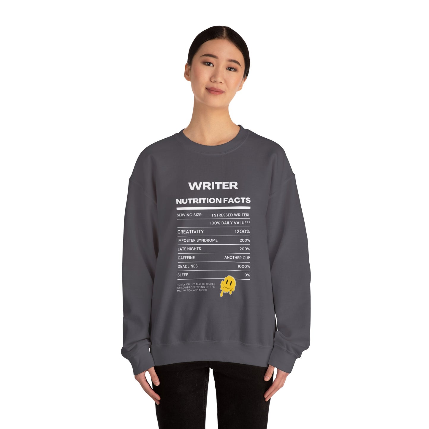 Writer Nutrition Facts Crewneck Sweatshirt