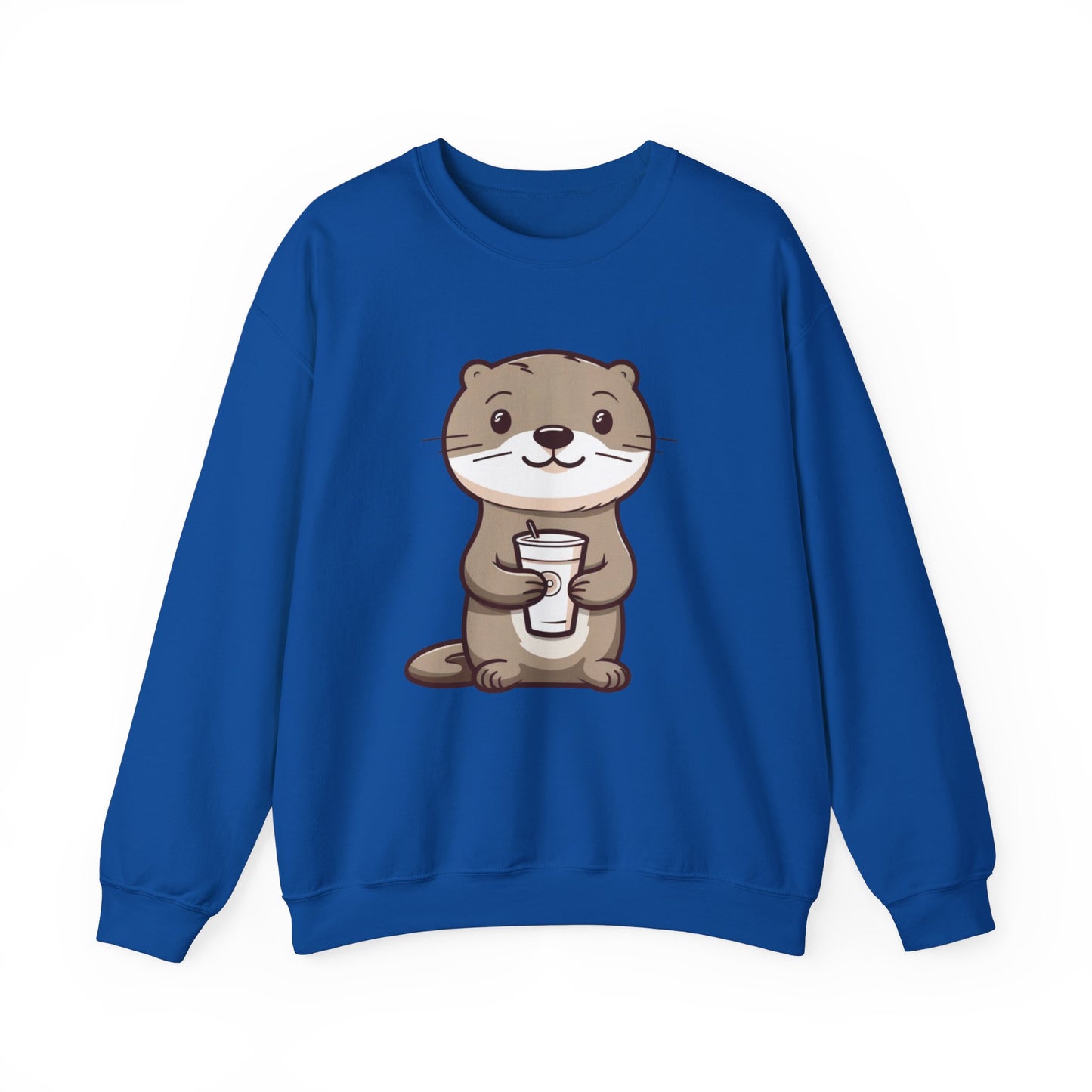 Otter and Coffee Crewneck Sweatshirt