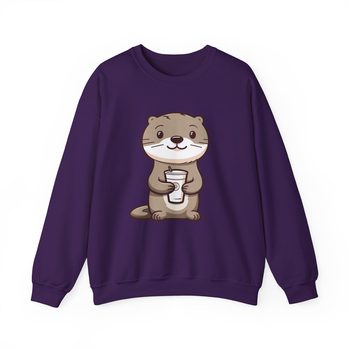 Otter and Coffee Crewneck Sweatshirt