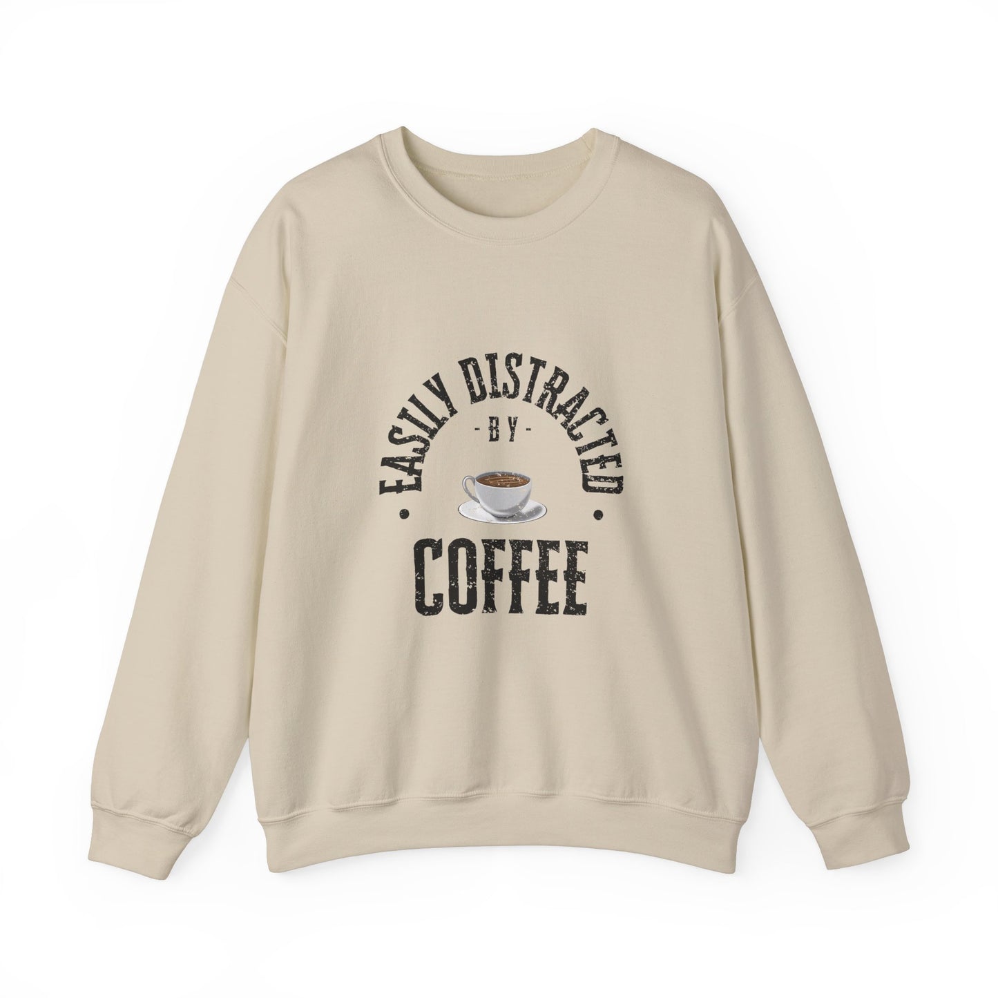Easily Distracted By Coffee Crewneck Sweatshirt