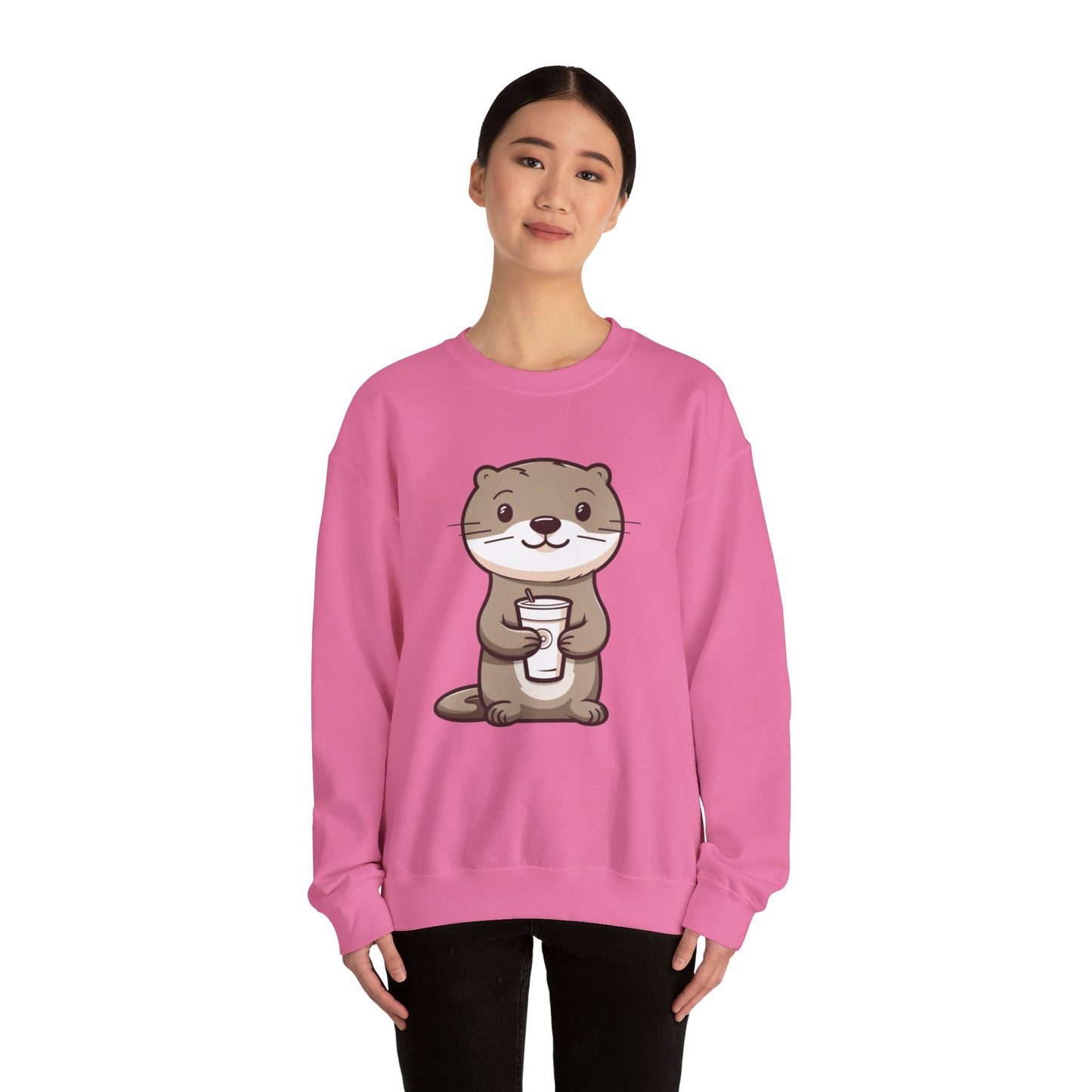 Otter and Coffee Crewneck Sweatshirt