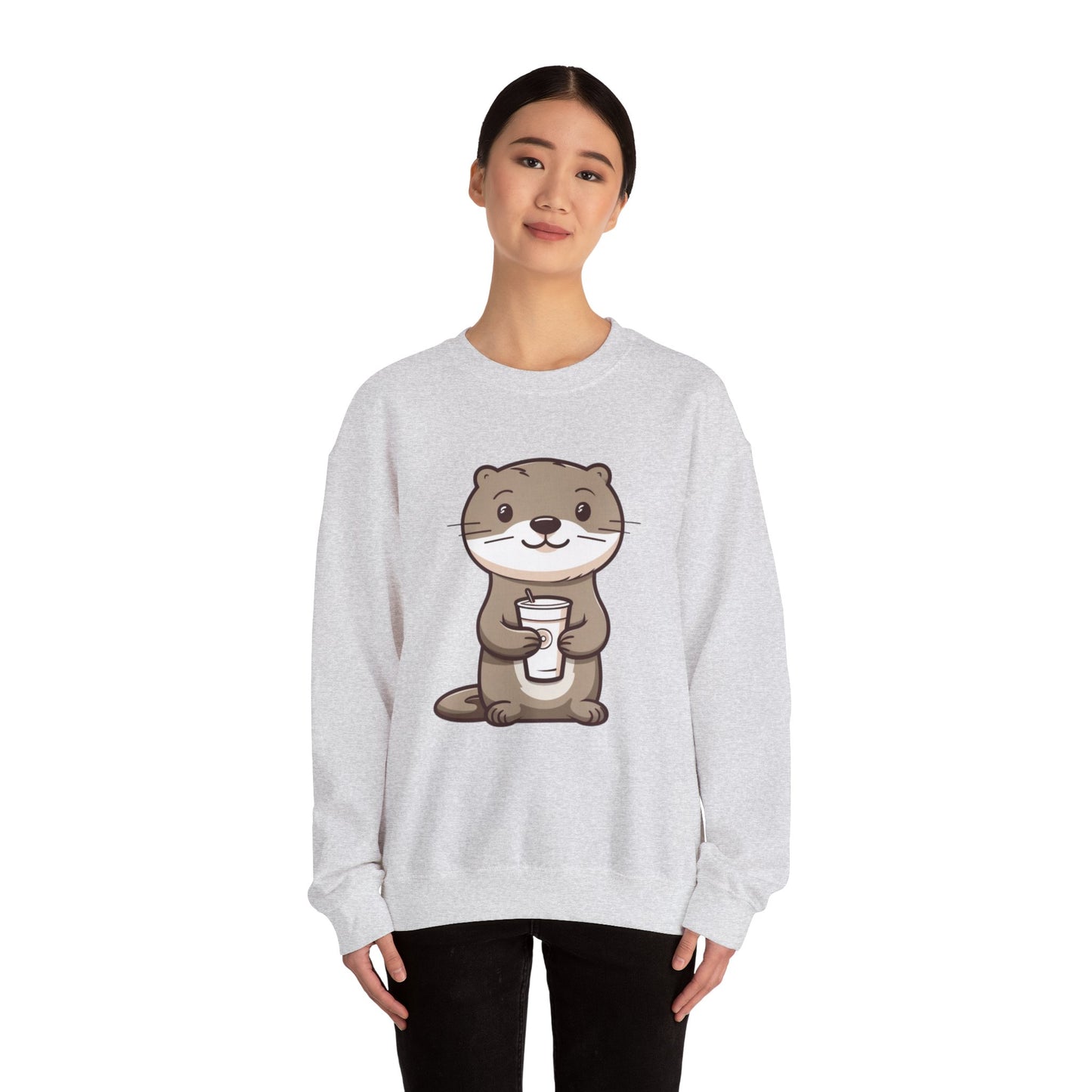 Otter and Coffee Crewneck Sweatshirt