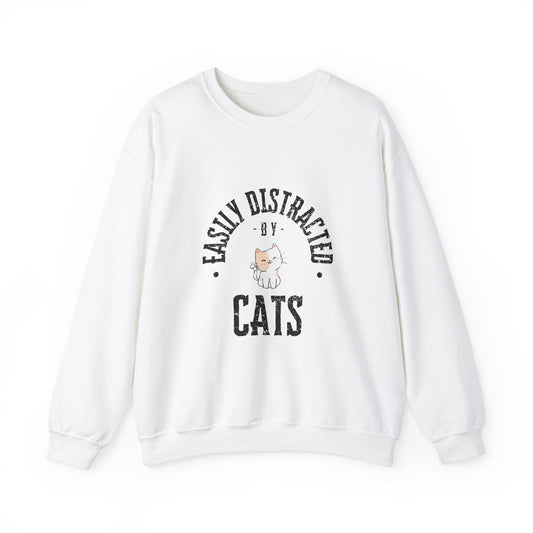 Easily Distracted By Cats Crewneck Sweatshirt