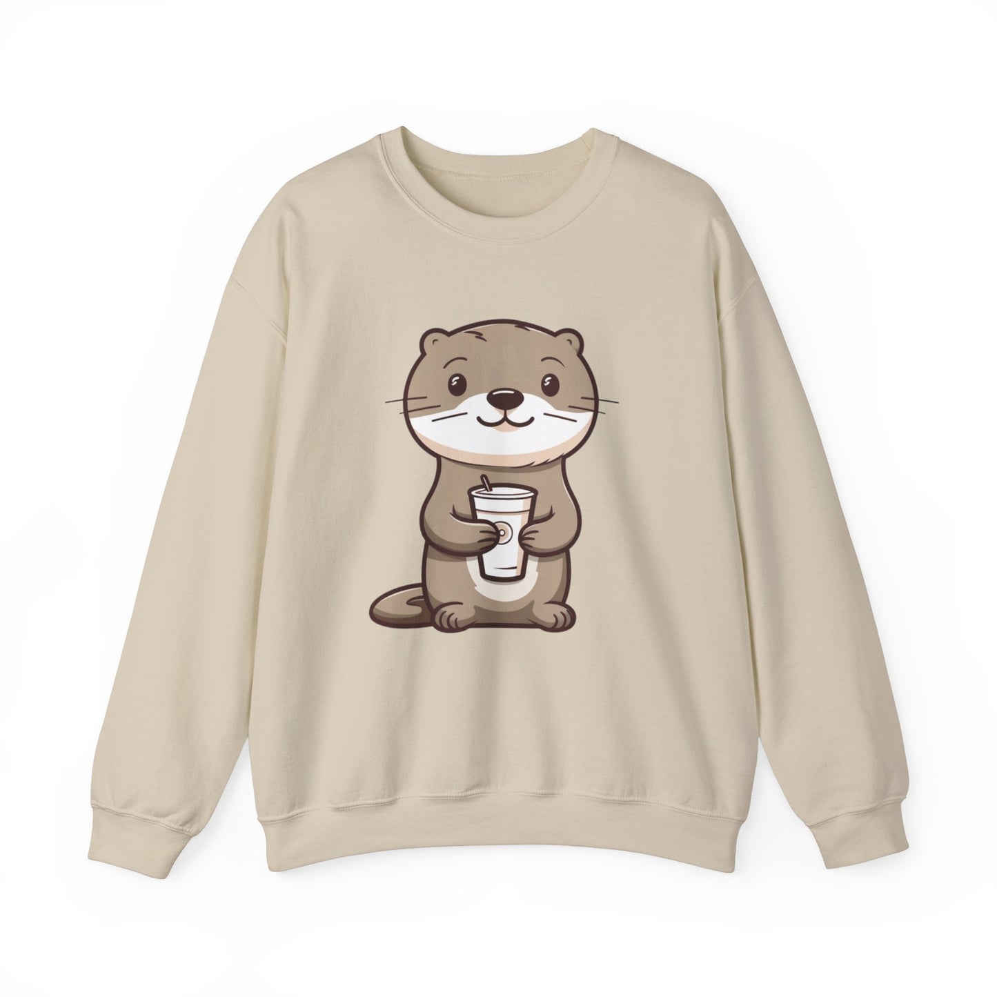 Otter and Coffee Crewneck Sweatshirt