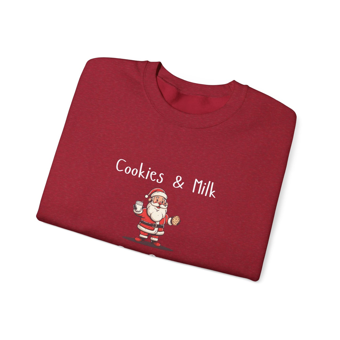Cookies and Milk Santa Crewneck Sweatshirt